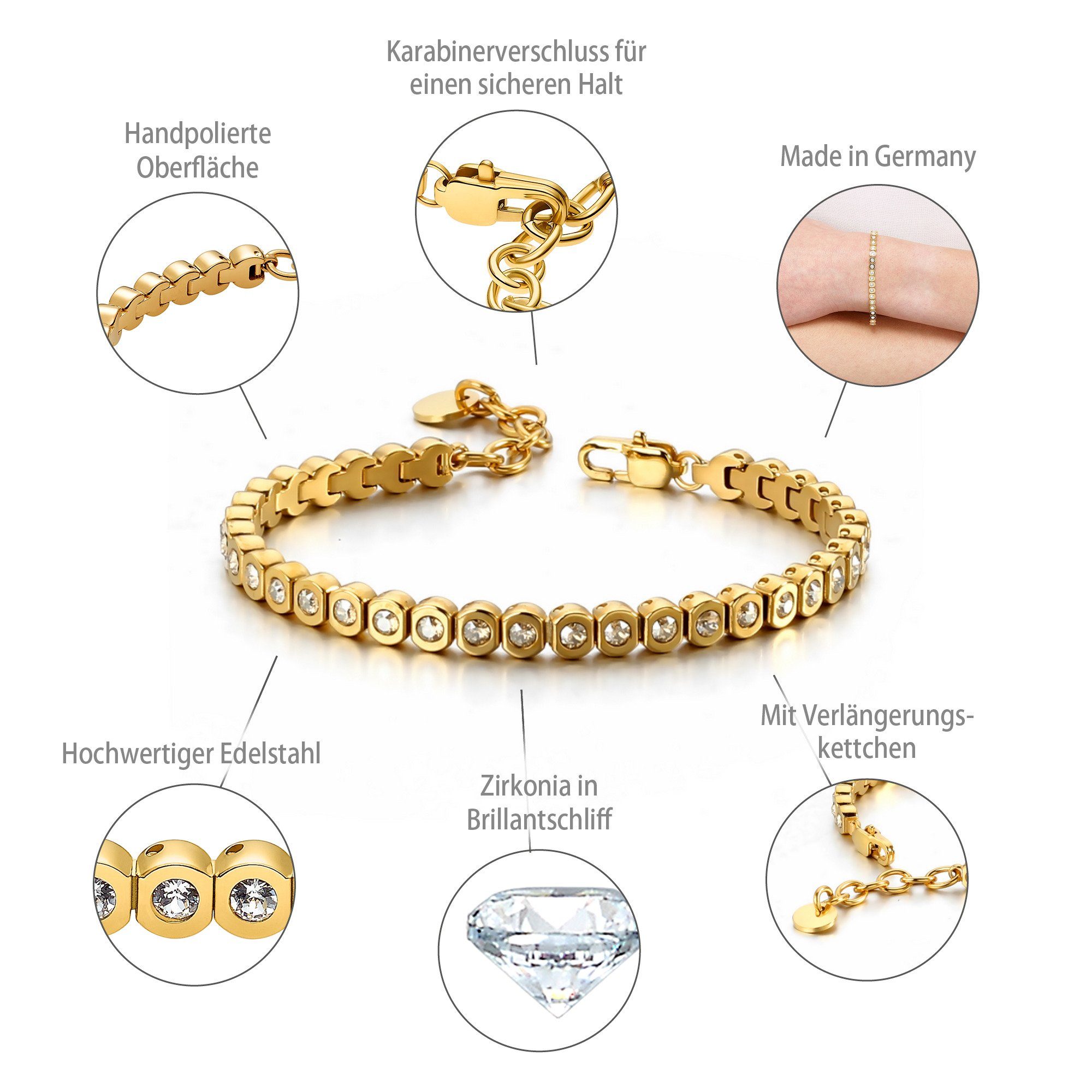 Heideman Armband Amilla goldfarben (Armband, inkl. Geschenkverpackung), mit Kristallen