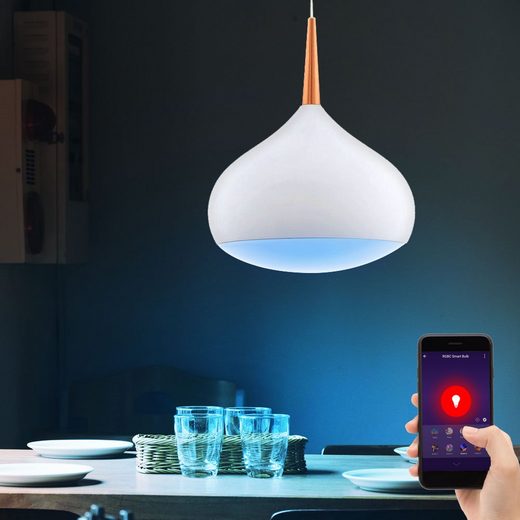 EGLO Smarte LED-Leuchte, LED Hängeleuchte dimmbar Pendelleuchte weiß