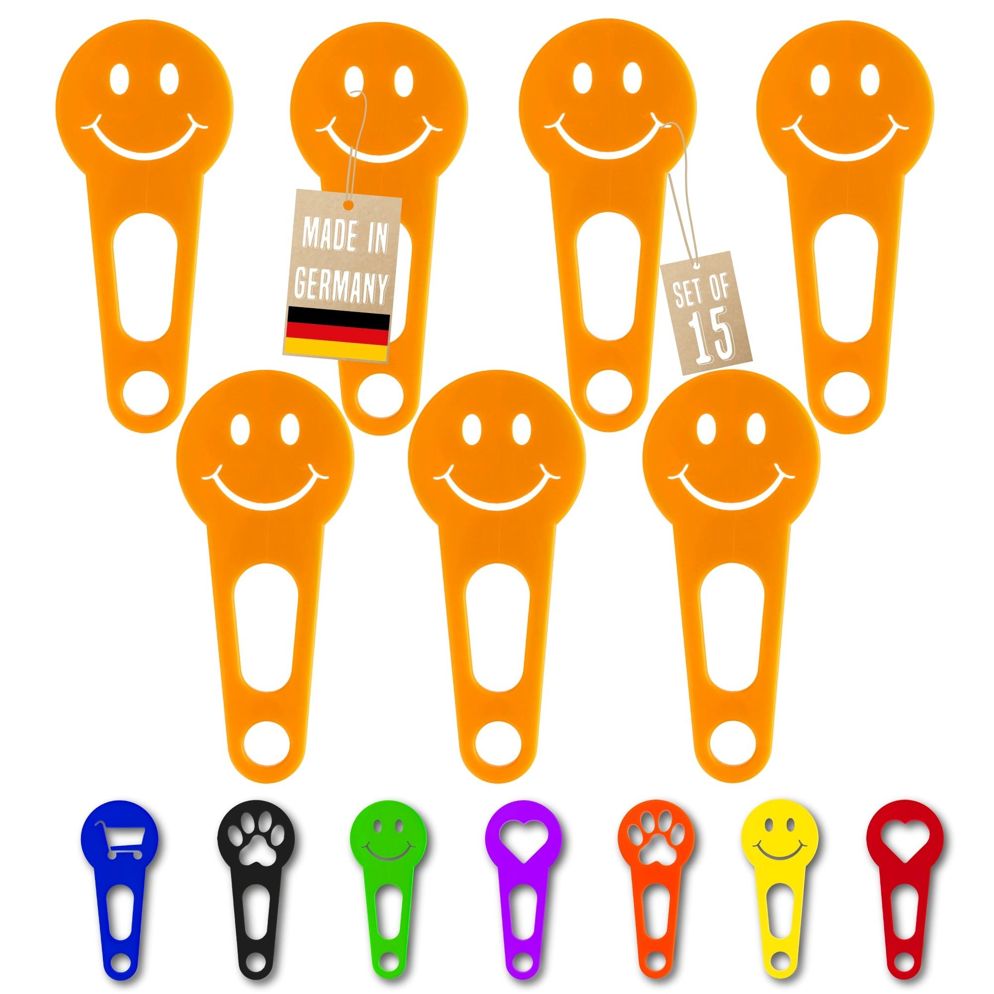 OnAir Schlüsselanhänger Set Einkaufswagenchips zum sofort abziehen (Set, 15-tlg., Einkaufswagenlöser sofort abziehbar), Made in Germany - Original Cart Locker Chips aus Bayern