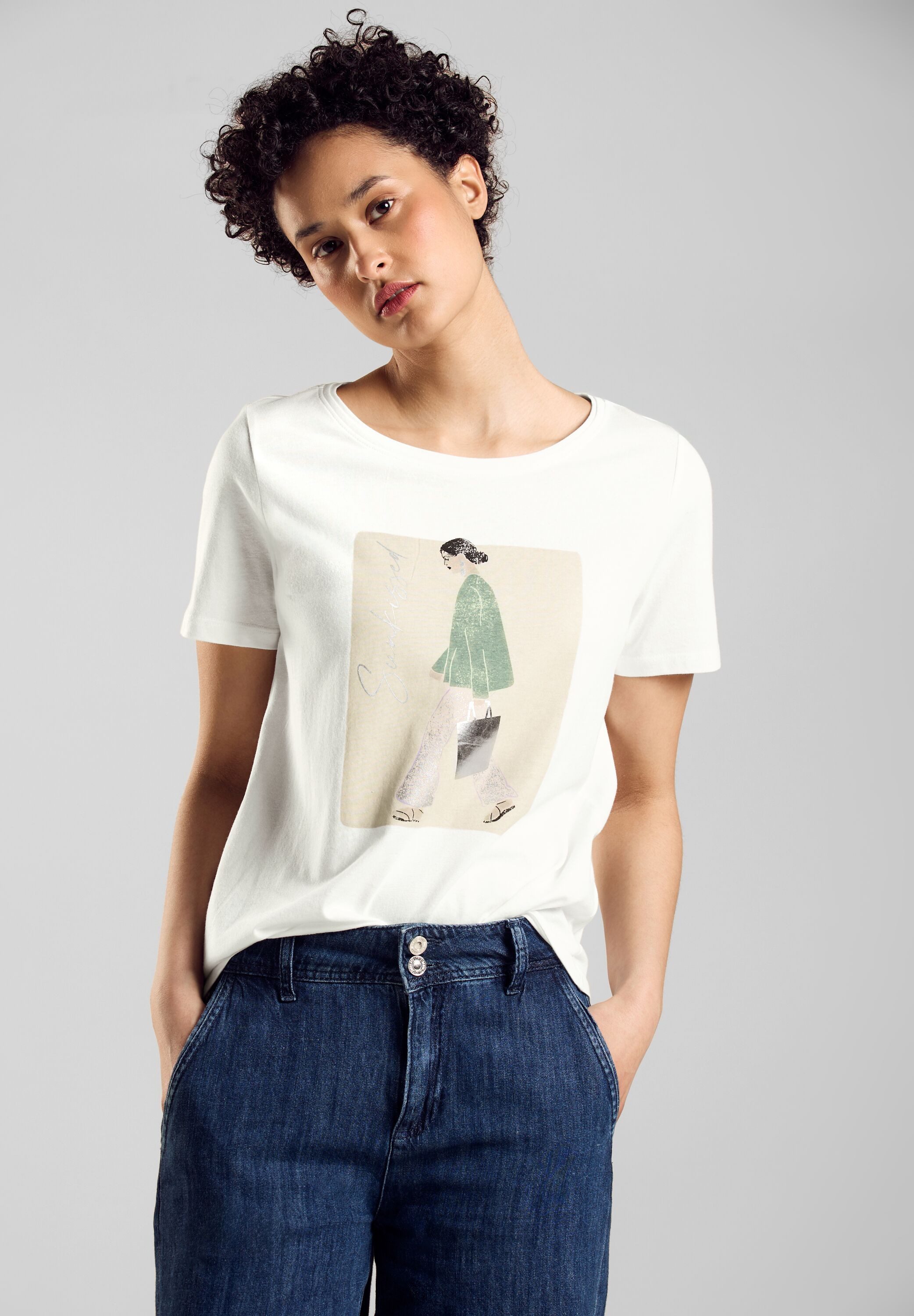 STREET ONE Rundhalsshirt mit Lady Partprint