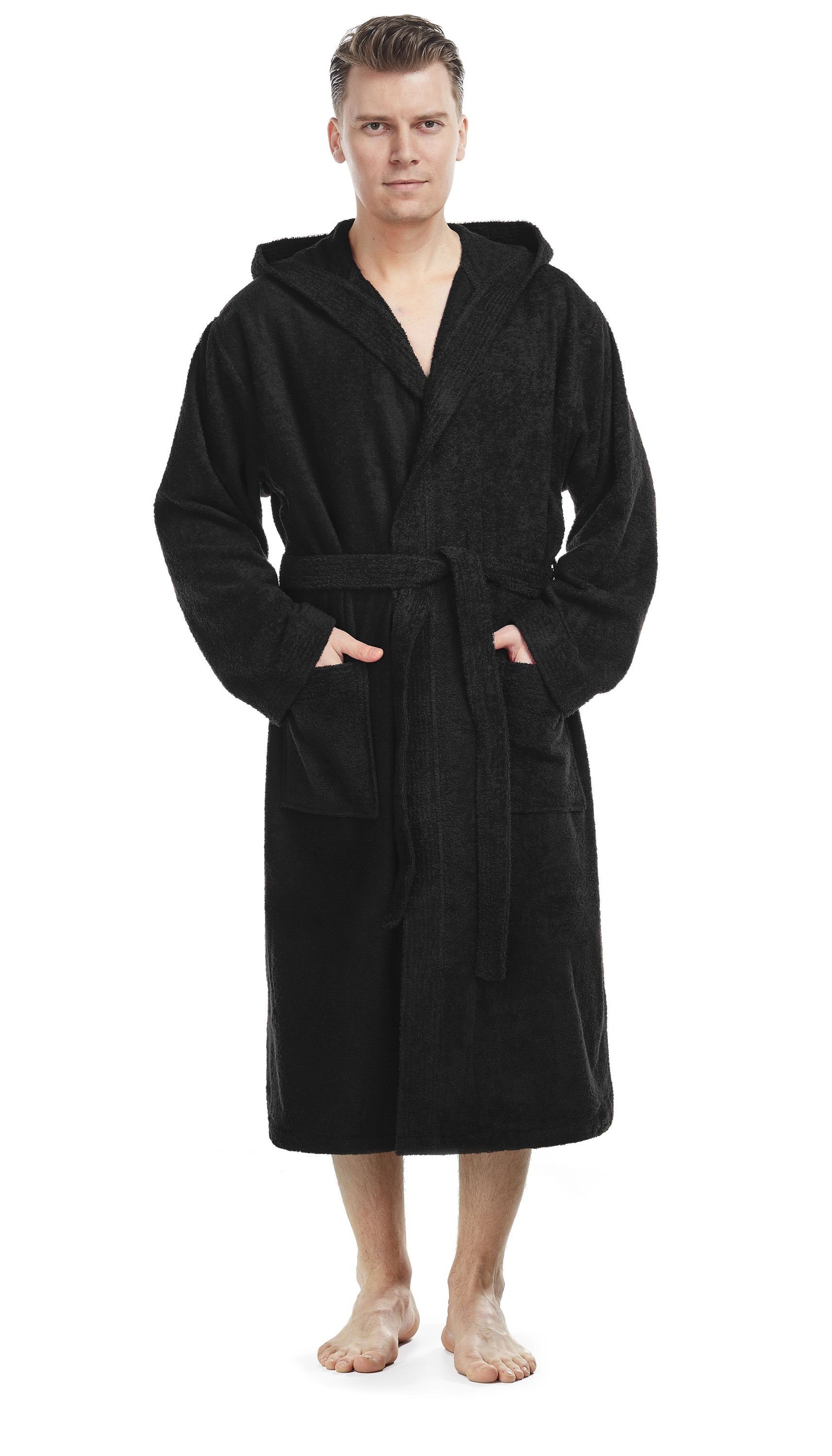 Arus Herrenbademantel Pacific, waden lang, mit Kapuze, 100% Baumwolle, für günstig online kaufen