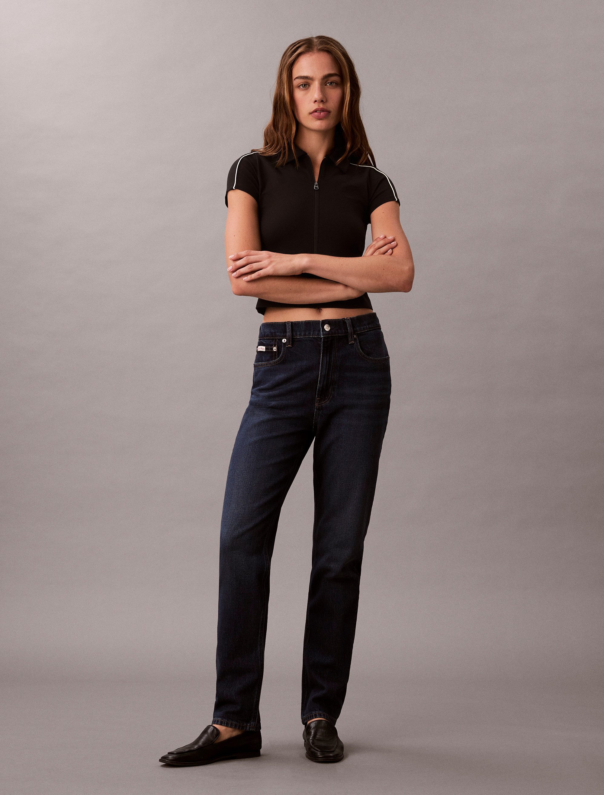 Calvin Klein Jeans Mom-Jeans NEW MOM JEAN mit Markenlabel am Bund