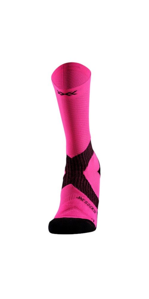 X-Socks Socken Radsocke Bike Expert Crew 2025 fluo pink/schwarz Herren - 1 Paar