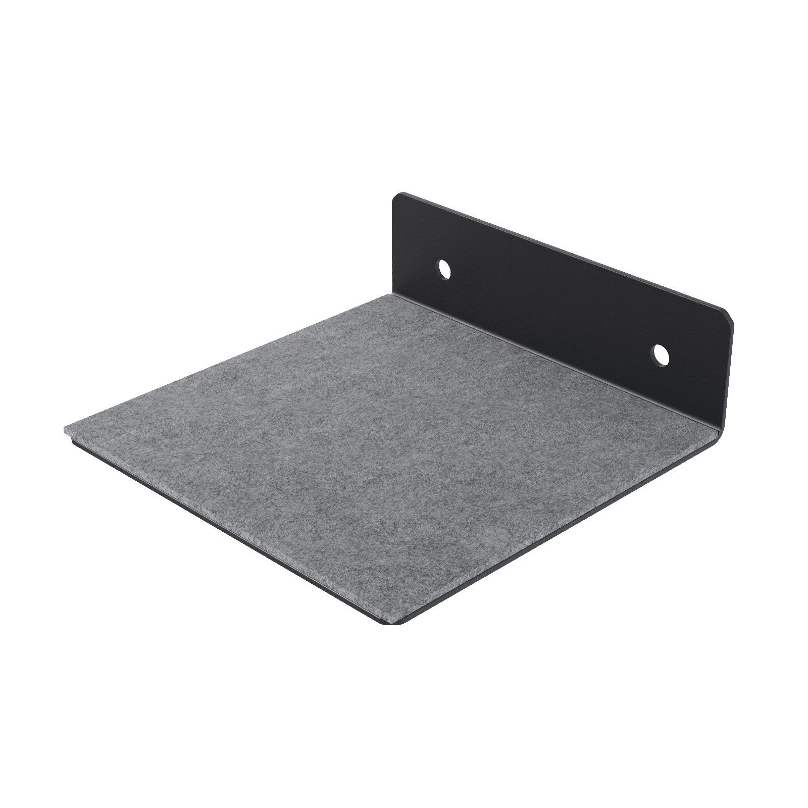 QLS Katzen-Wandregal 20x20 cm aus Stahl mit Filz, Katzenregal Kletterwand pulverbeschichtet bis 8 kg