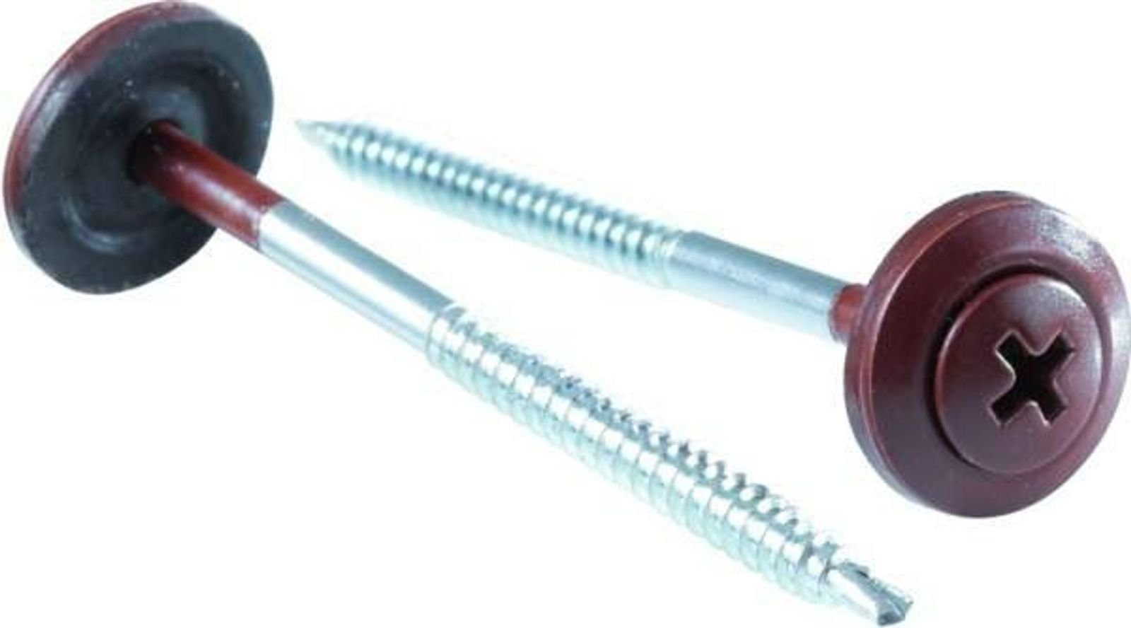 Onduline Dachbahn 100 Stück Spezialschrauben selbstschneidend, Farbe: braun, rund, (100-St), Größe: 3,9 x 60 mm, für Onduline Dachplatten