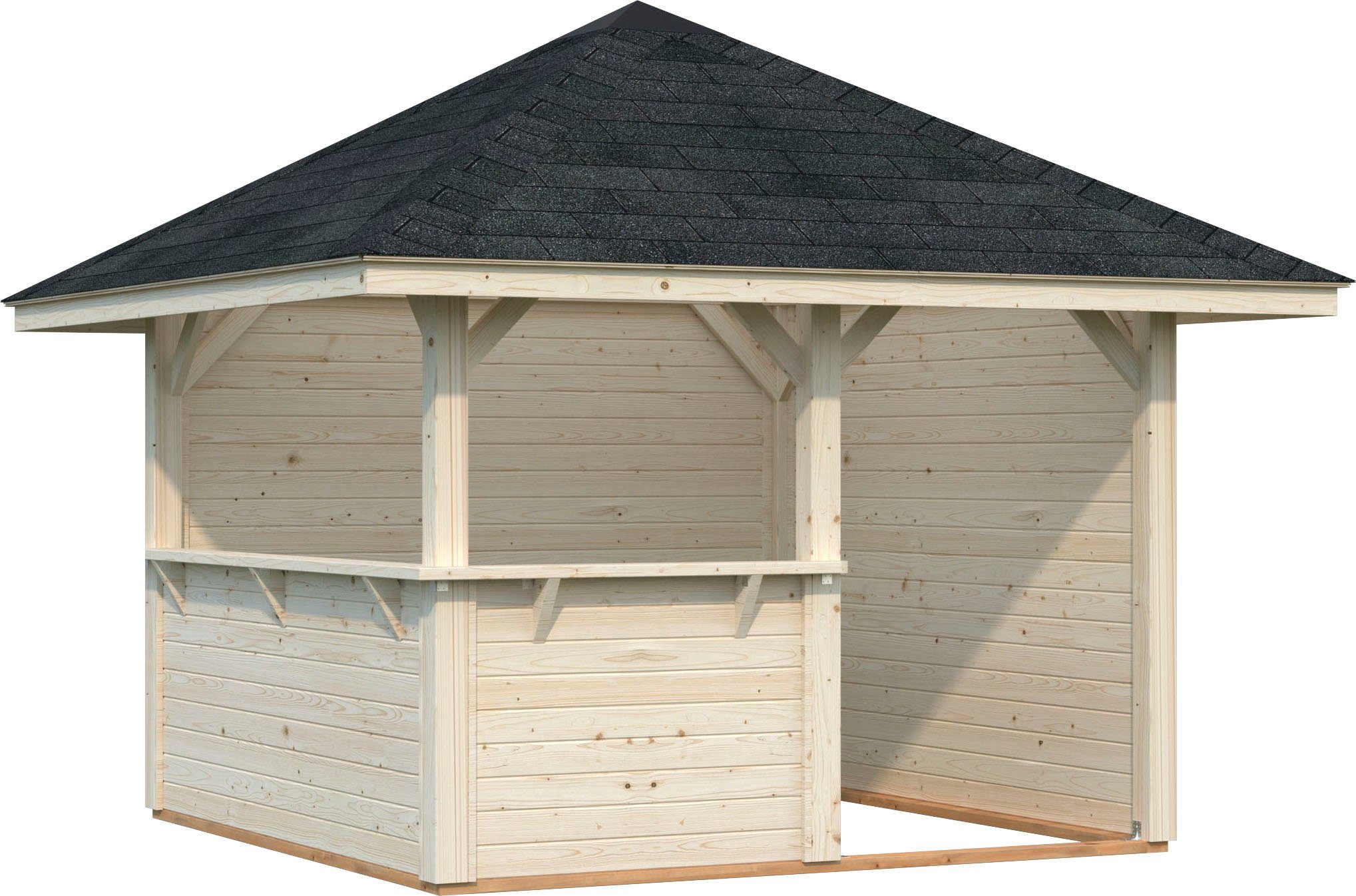 Palmako Holzpavillon Bianca 8,3 m² Set 3, mit 4 Seitenteilen, BxTxH: 300x300x323 cm