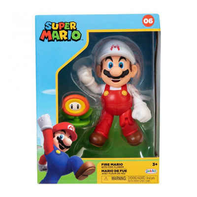 Jakks Pacific Merchandise-Figur Super Mario - Fire Mario 10 cm Figur (Sammlerbox), (Set, 2-tlg)