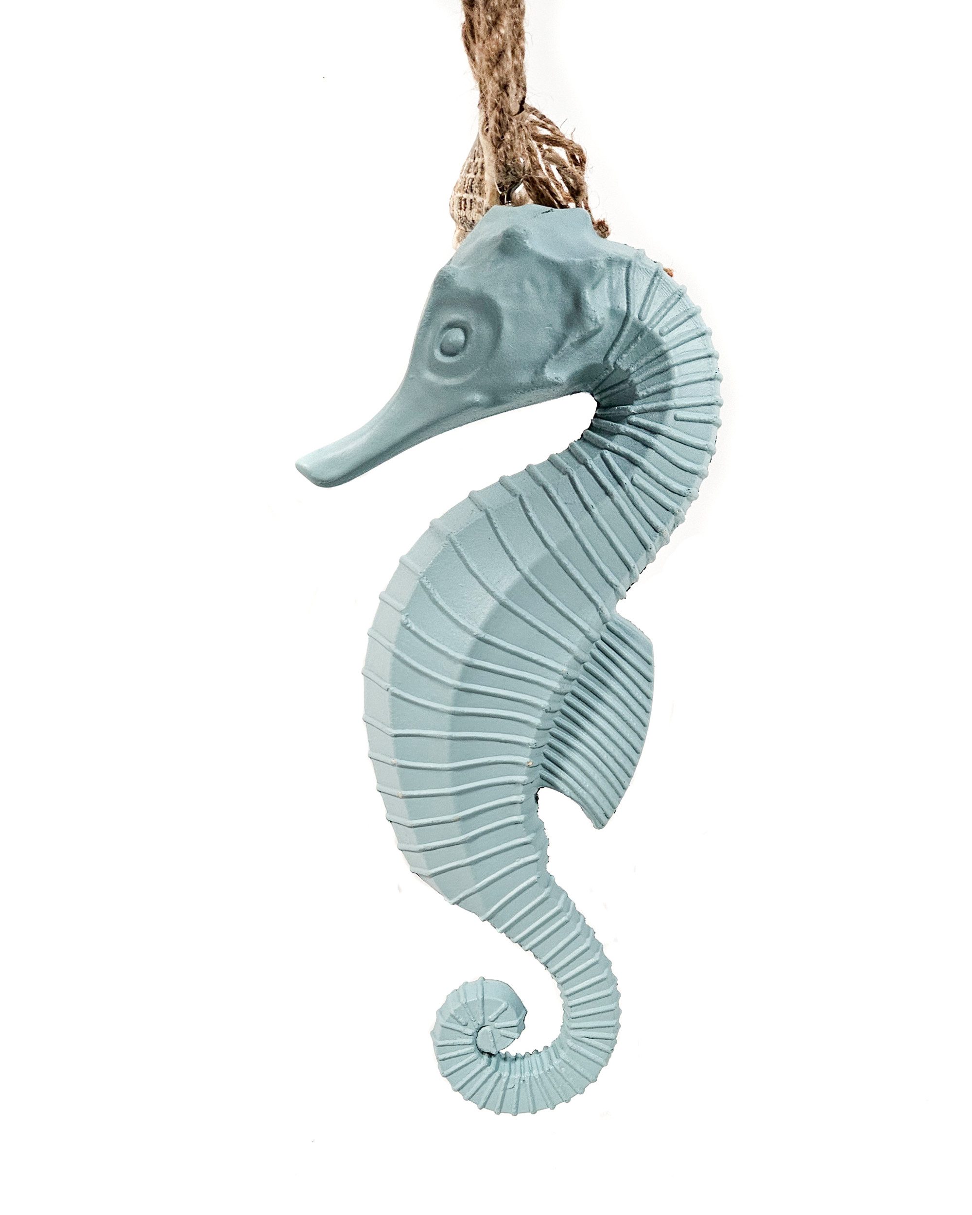 Yudu Dekofigur Seepferdchen mit Hanfseil Dekohänger Anhänger Maritim 49cm l günstig online kaufen