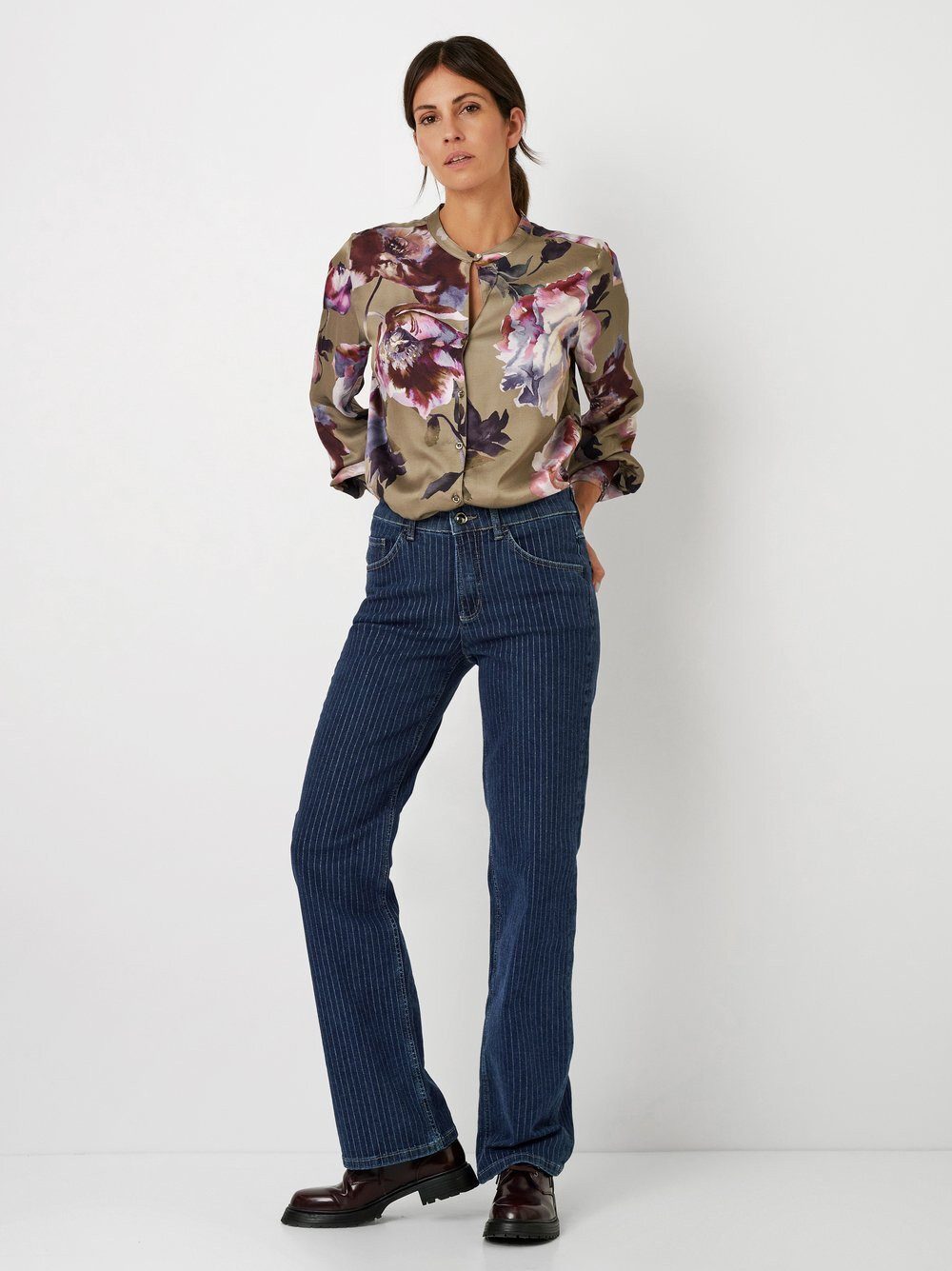TONI 5-Pocket-Jeans Liv mit silbernen Nadelstreifen günstig online kaufen