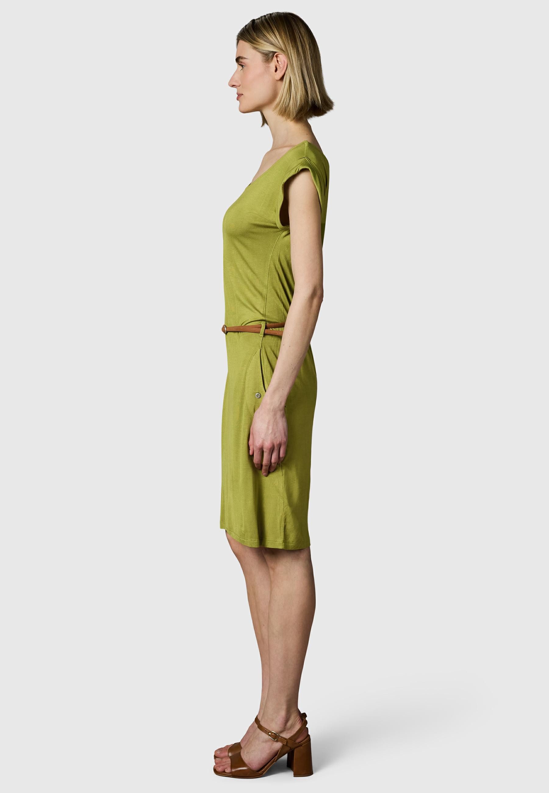 Ragwear Sommerkleid Tagg Damen Kurzarm-Kleid mit Taillengürtel und Taschen