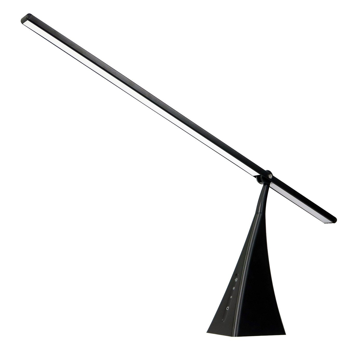 TRANGO LED Tischleuchte, Dimmfunktion, LD395 Design LED Tischleuchte *STRAIGHT* 3 Stufen dimmbar mit USB Port, Schreibtischlampe inkl. 13 Watt LED Modul Leuchtmittel – 1000 Lumen – 4000K neutral weiß, Schreibtisch Lichtleiste geraden Form in Schwarz matt, Tischlampe, Lampe
