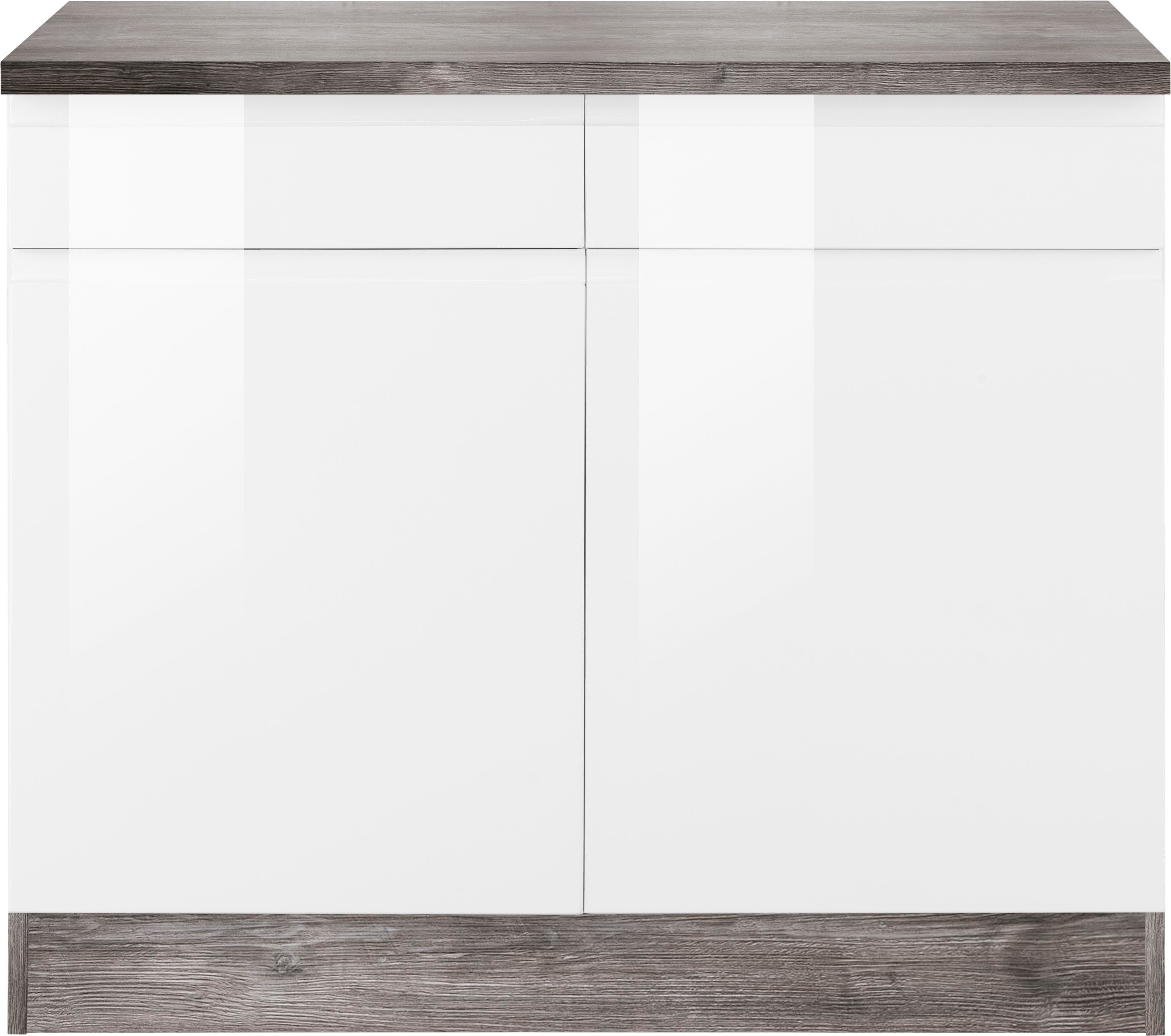 KOCHSTATION Unterschrank "KS-Virginia", 100 cm breit, mit 2 Türen und 2 Sch günstig online kaufen