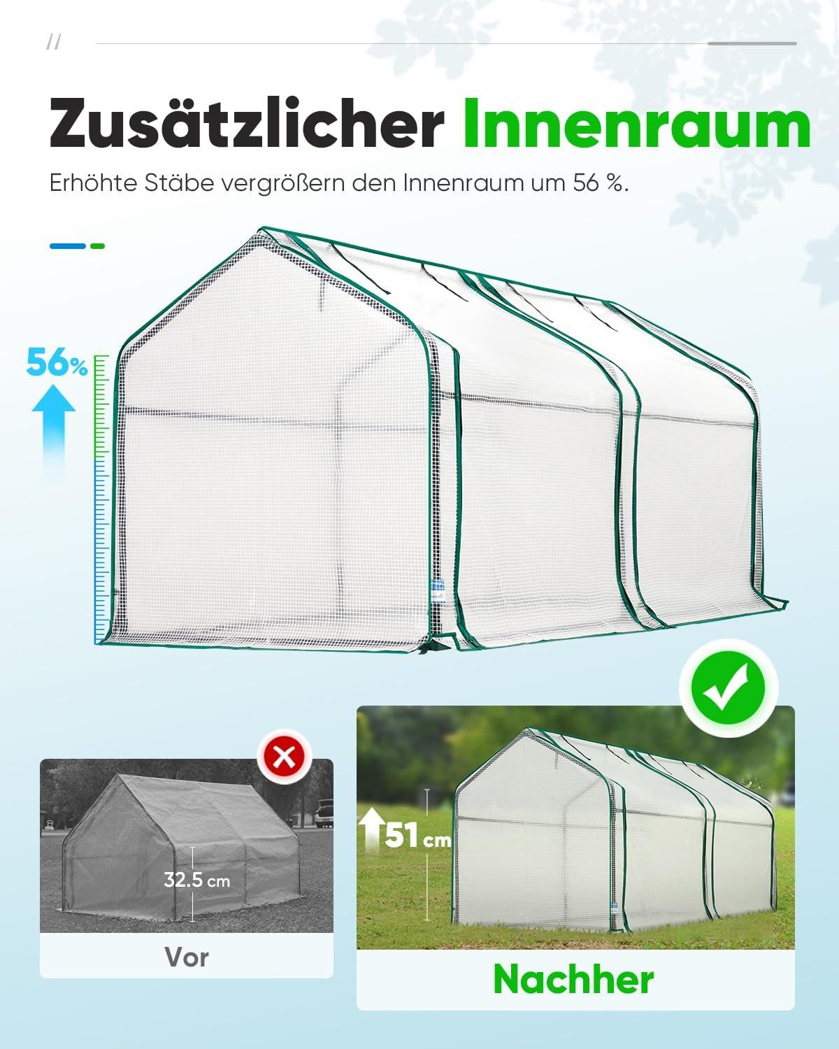 DOTMALL Foliengewächshaus Quictent Foli...