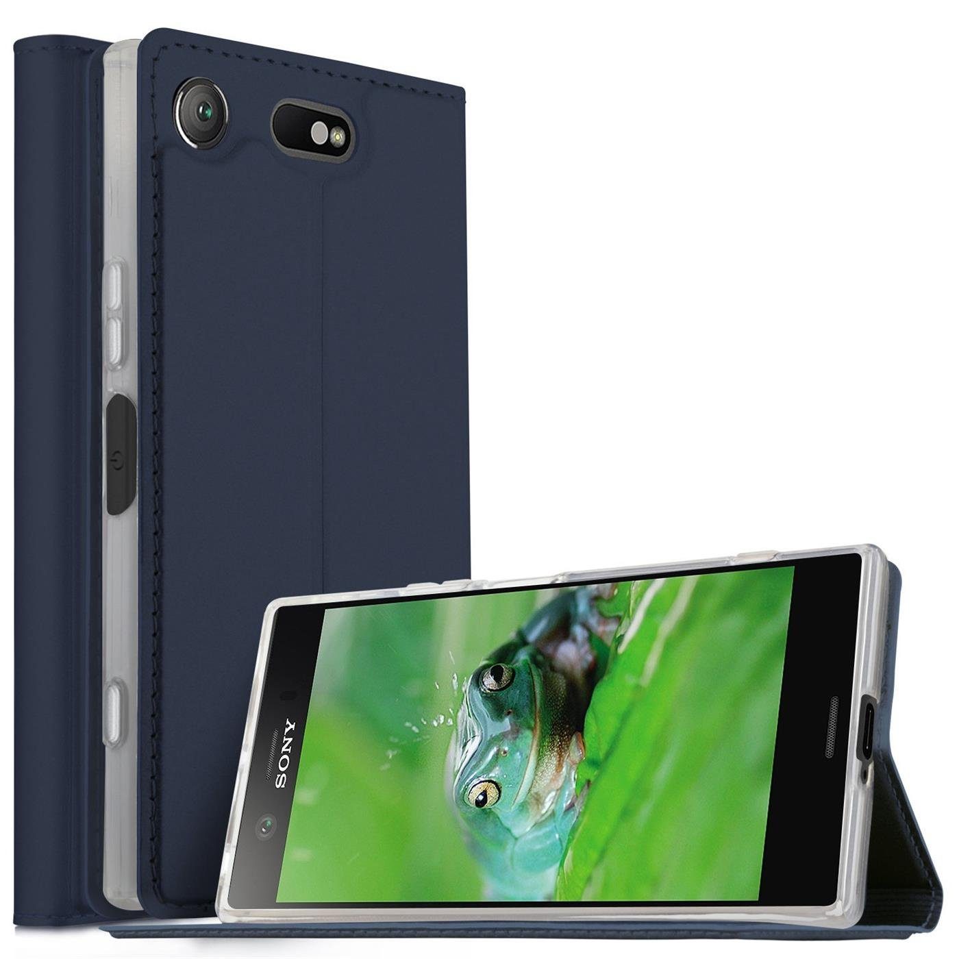 CoolGadget Handyhülle Magnet Case Handy Tasche für Sony Xperia XZ1 Compact  4,6 Zoll, Hülle Klapphülle Ultra Slim Flip Cover Sony XZ1 Compact  Schutzhülle