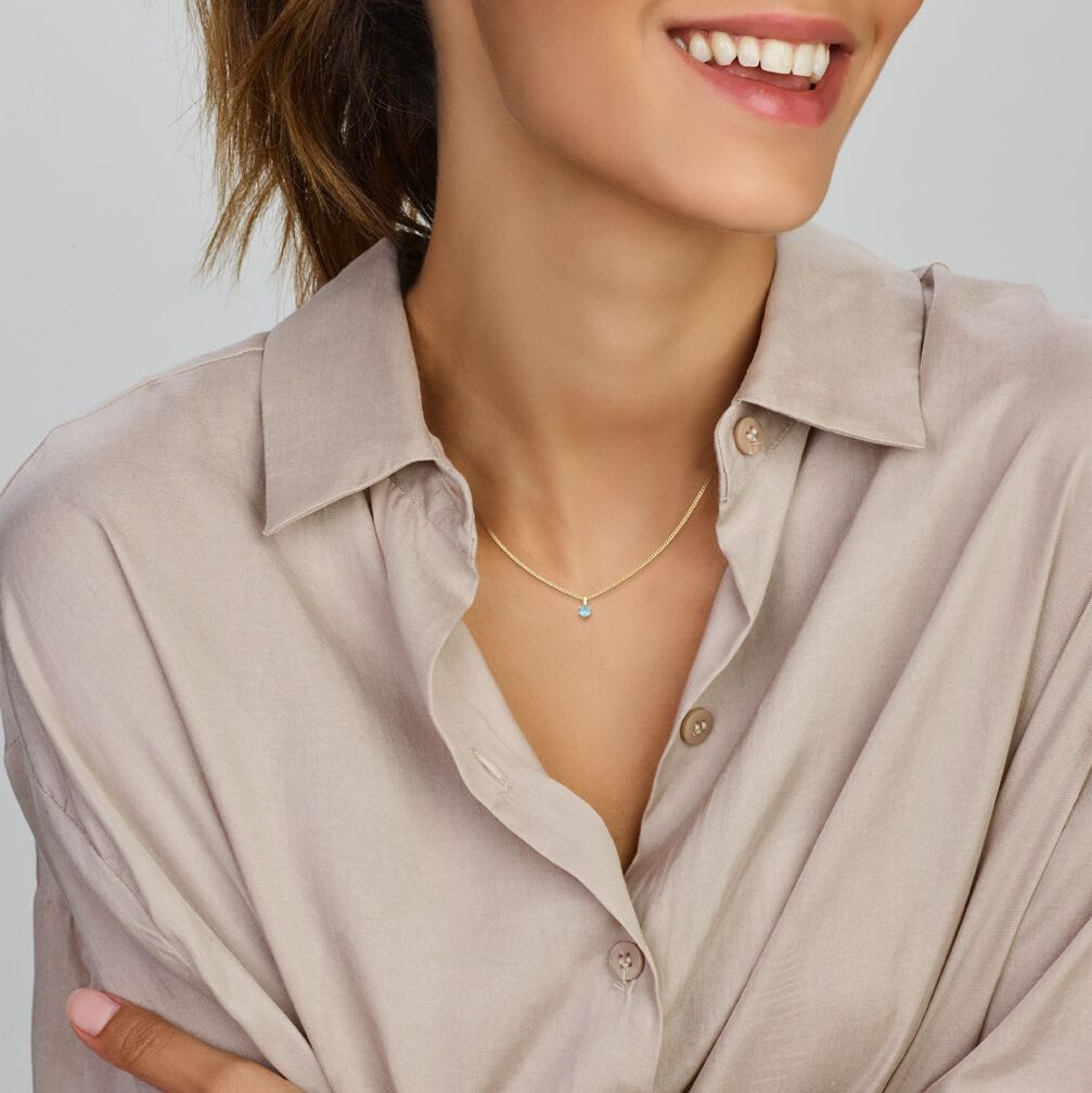 NICEANDnoble Kettenanhänger 585er Gelbgold Kettenanhänger mit synthetischem günstig online kaufen