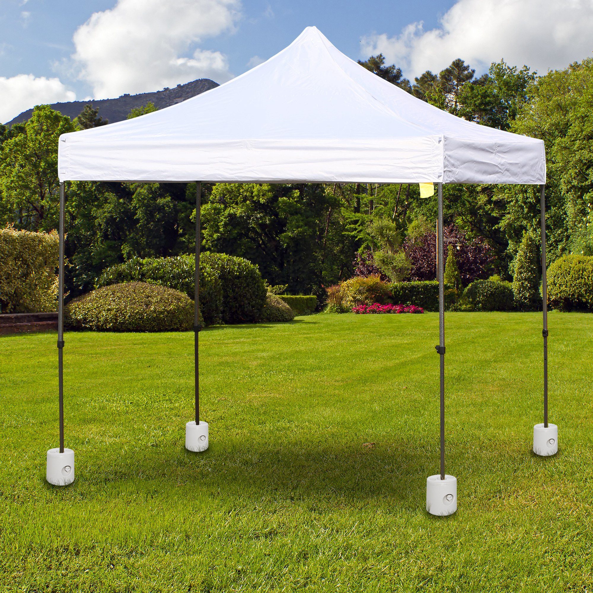 Outsunny Stativgewicht Standsicherung, Partyzelt, Befüllung mit Wasser/Sand, (Standfuß, 4-tlg., Gewichte), für Garten, Balkon, Weiß