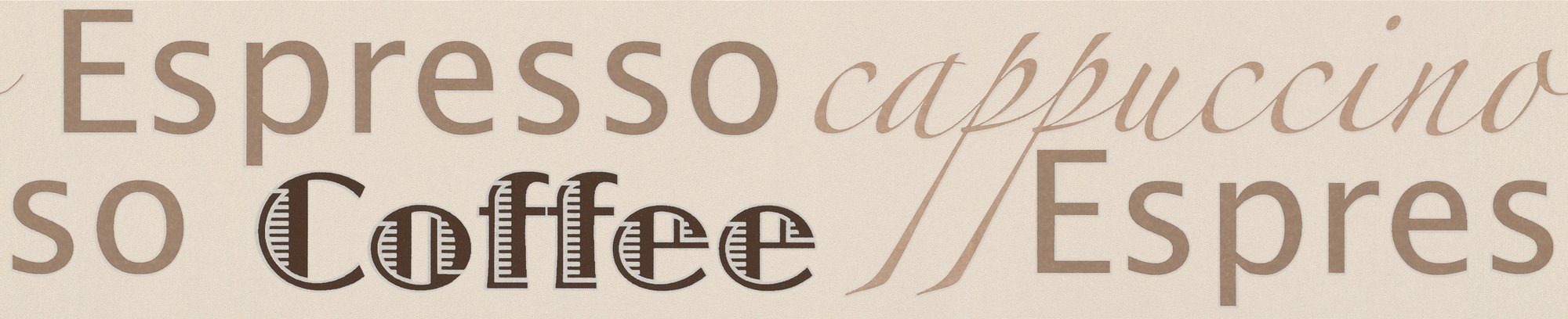 A.S. Création Bordüre Only Borders, aufgeschäumt, Motiv, gemustert, mit Schrift, Kaffee Bordüre Selbstklebend Borte Wohnzimmer Schlafzimmer Küche Optik