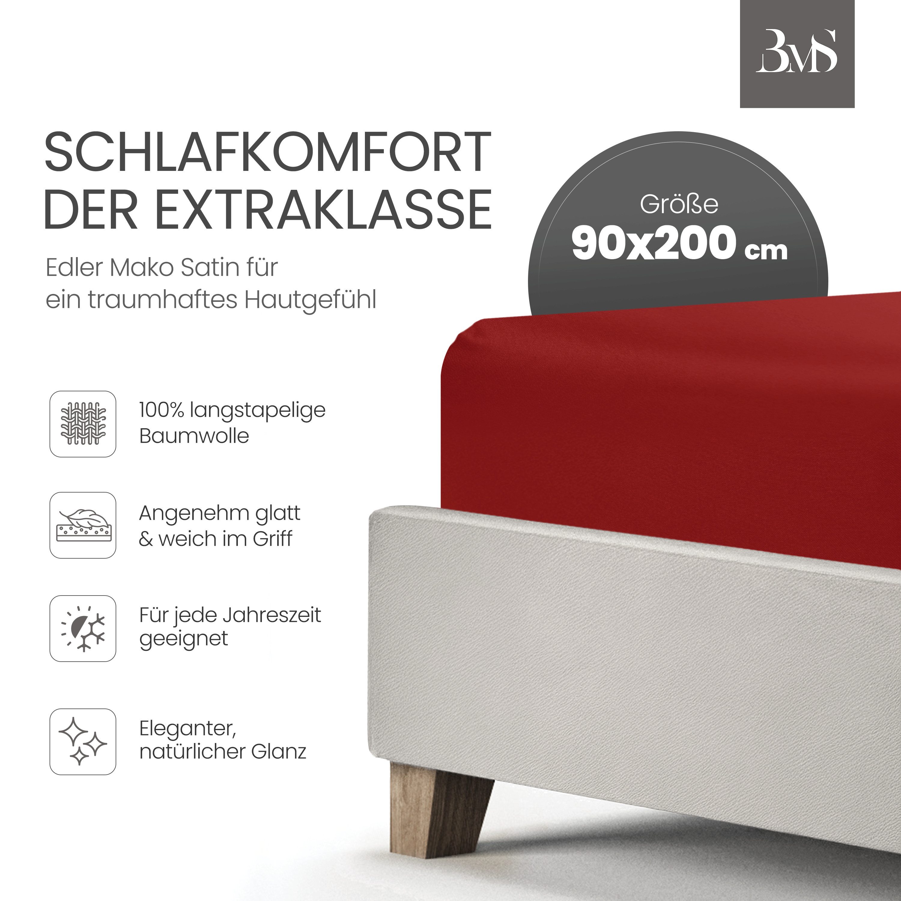 BETTWAESCHE-MIT-STIL Spannbettlaken Mako Satin Spannbettlaken, Matratzenhöh günstig online kaufen