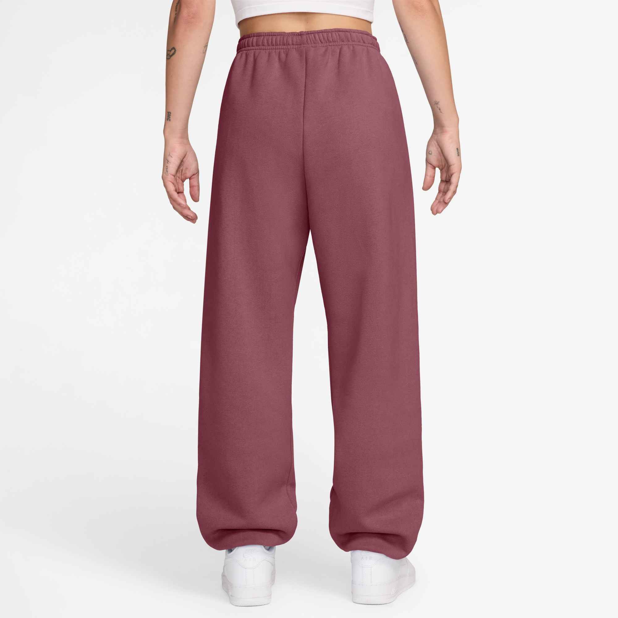 Nike Sportswear Sporthose W NK STDO FLC MW HR OS CFF PNT mit elastischem Bund, aus Baumwolle und Polyester, Basic Passform