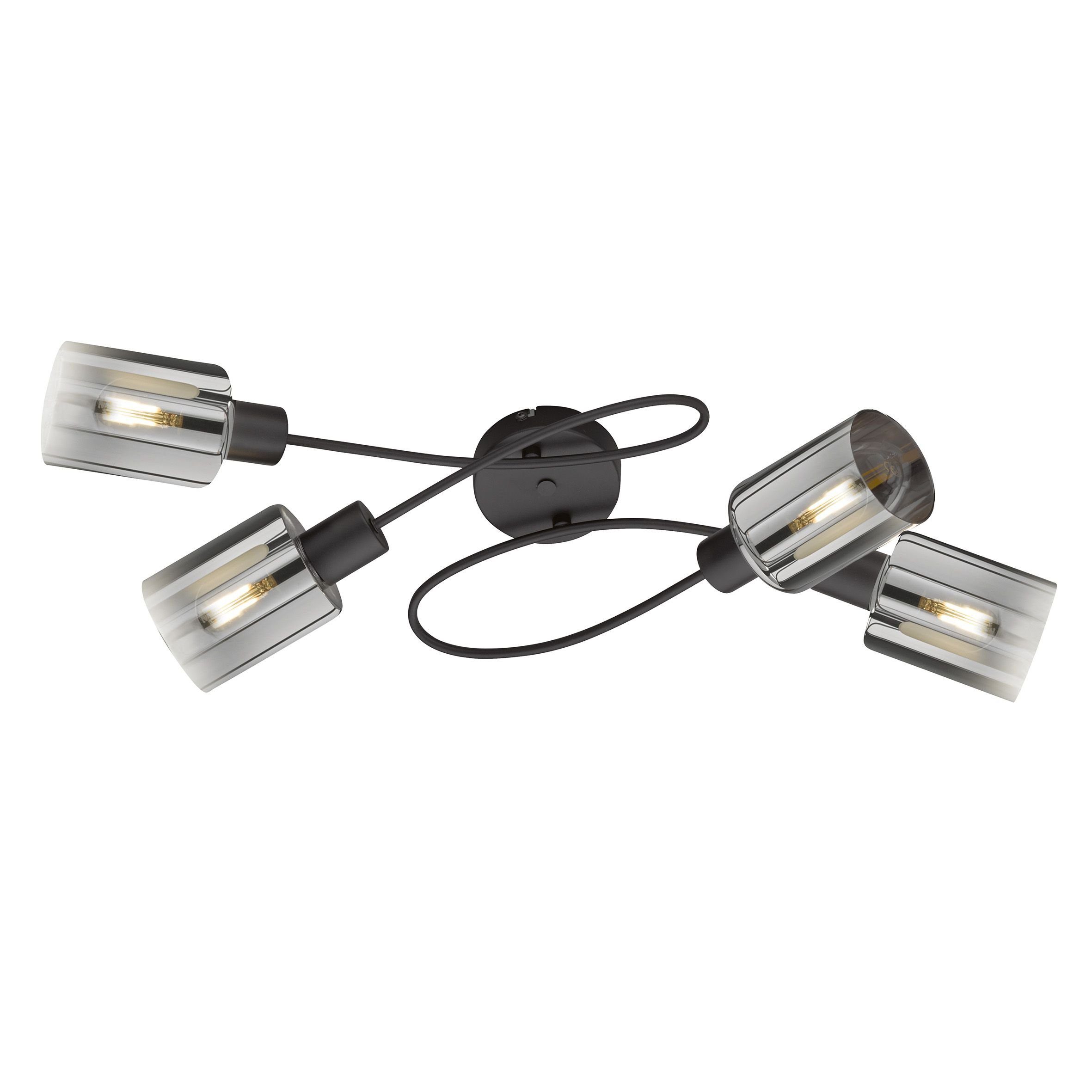 FISCHER & HONSEL Deckenleuchte FISCHER & HONSEL Deckenleuchte ISKA LB 79x37 cm schwarz Deckenlampe