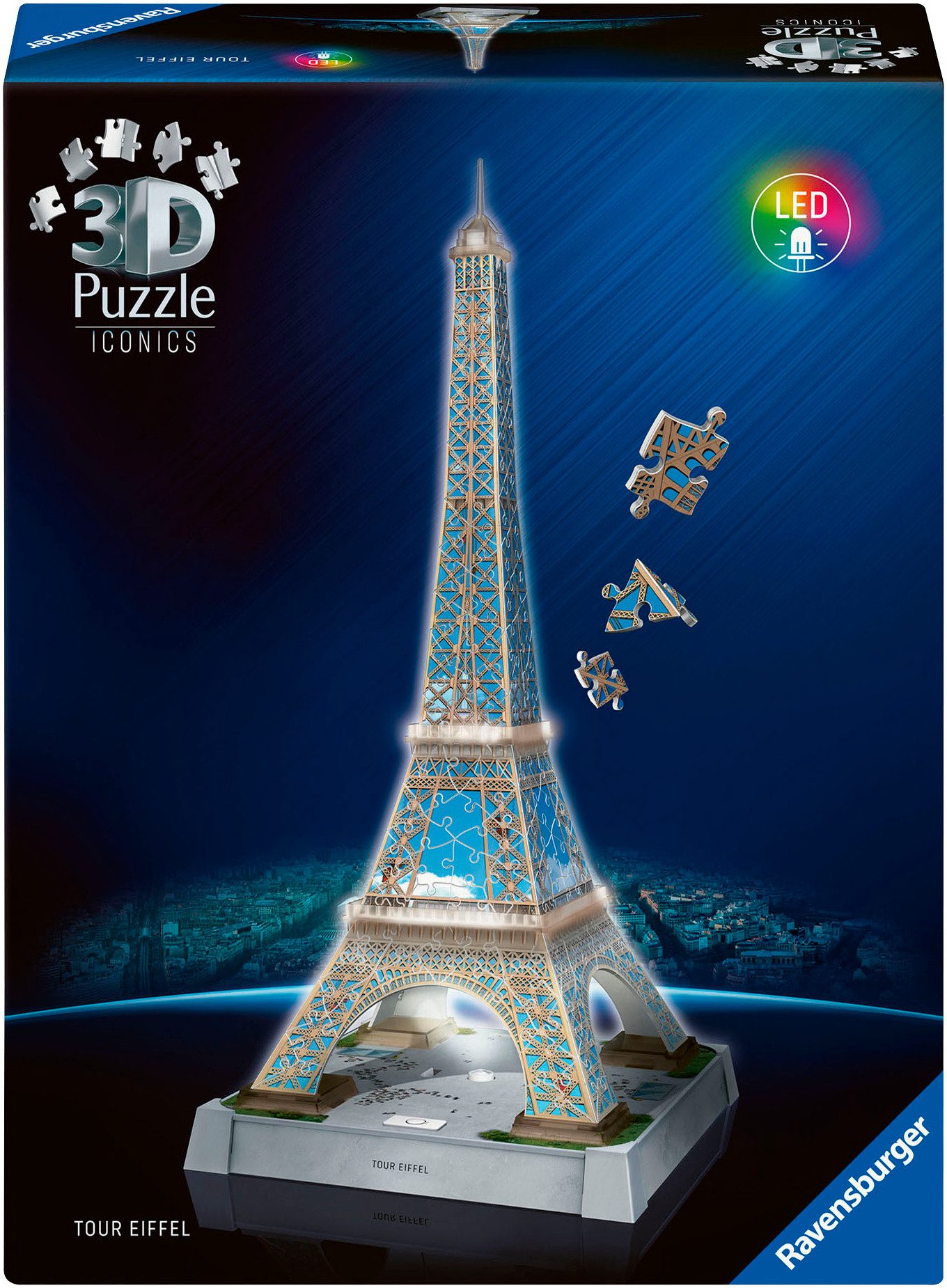 Ravensburger 3D-Puzzle Iconics: Eiffelturm - mit Licht, 216 Puzzleteile, Ma günstig online kaufen