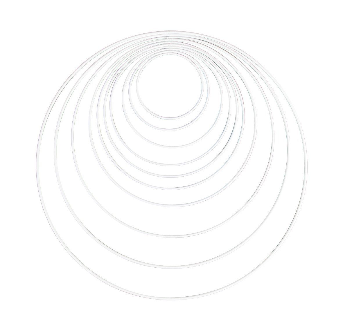 Rayher Dekoobjekt Metallringe (10 St), weiß 10 cm - 40 cm