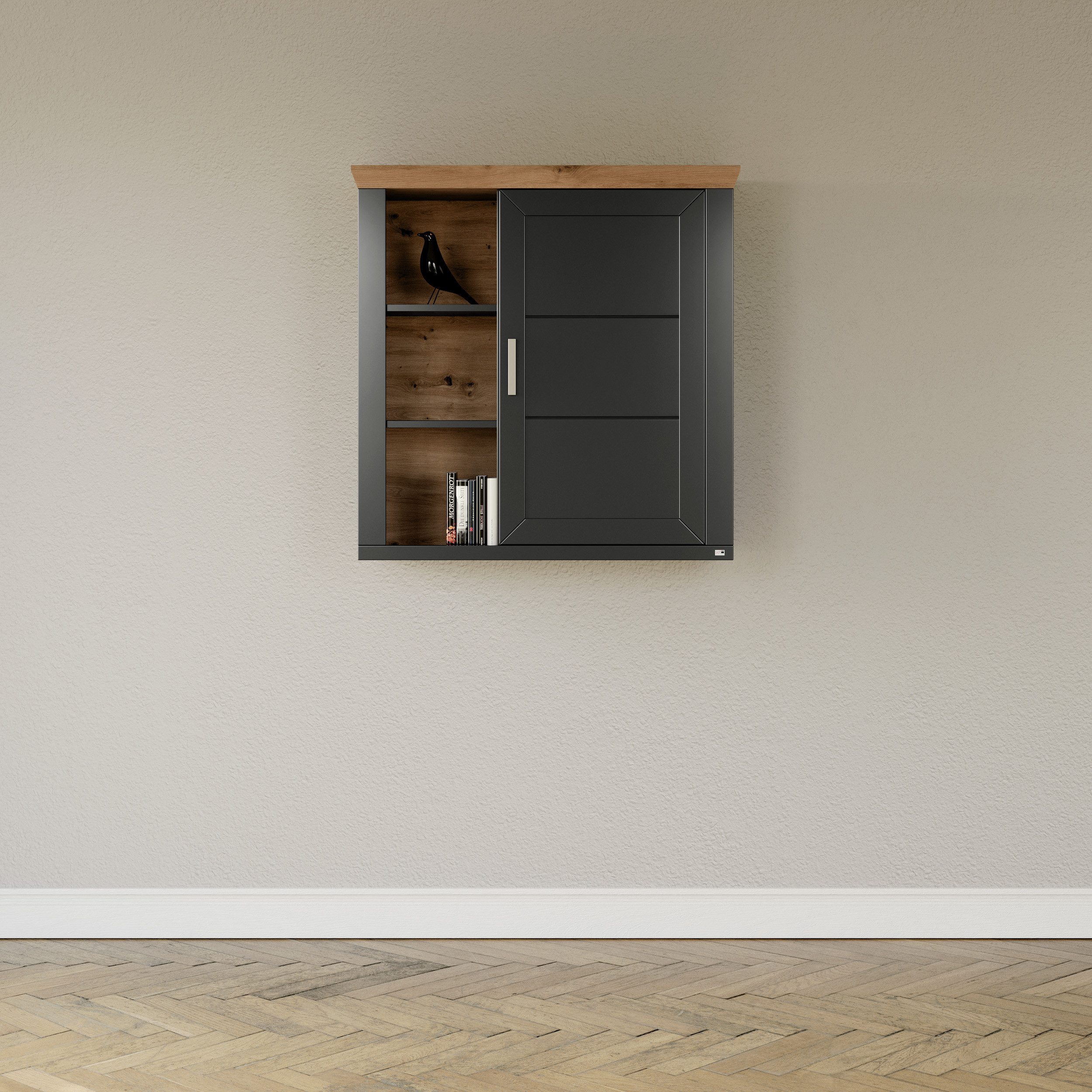 set one by Musterring Hängeschrank York Typ 23, mit Tür und offenen Fächern, Beleuchtung optional, B 105 cm