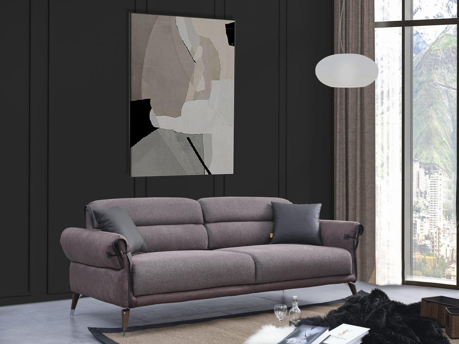JVmoebel Sofa Wohnzimmer Sofa Couch Dreisitzer Luxus Polstermöbel Textil Möbel, 1 Teile, Made in Europa