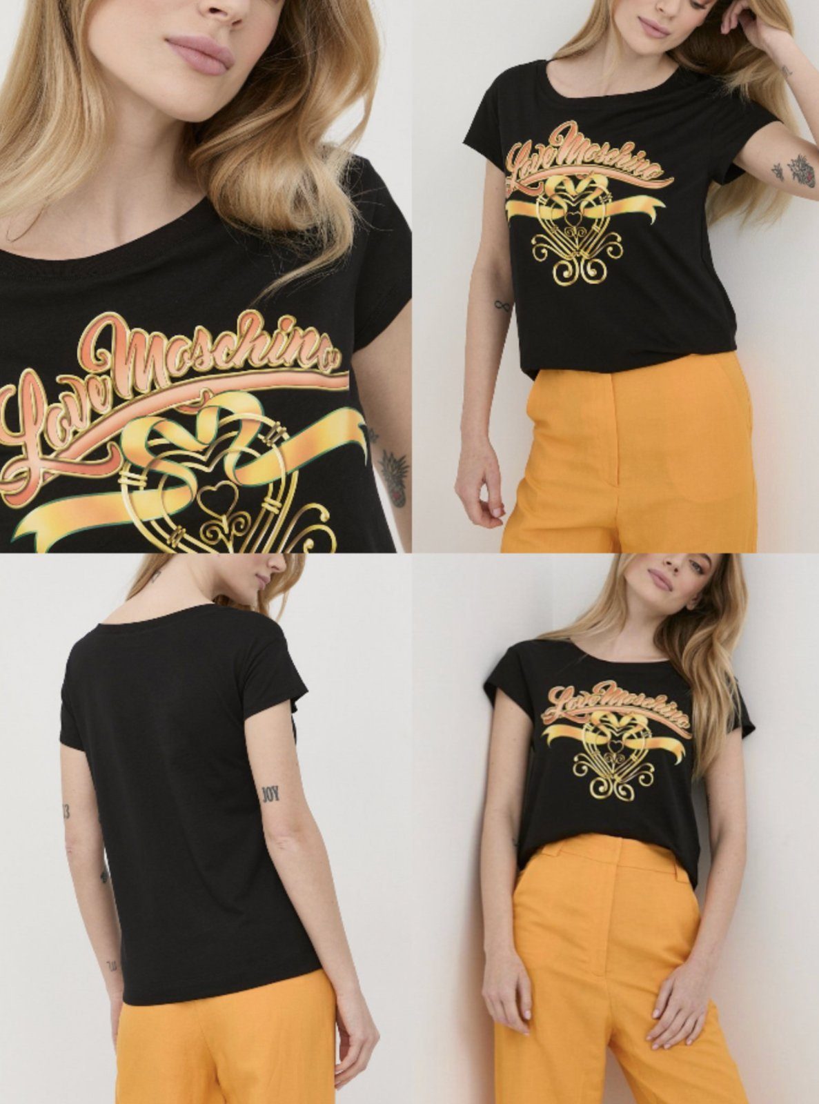 Moschino T-Shirt MOSCHINO LOVE Tee Bluse Logo Top Cotton T-shirt Bluse Retro Shirt Jers