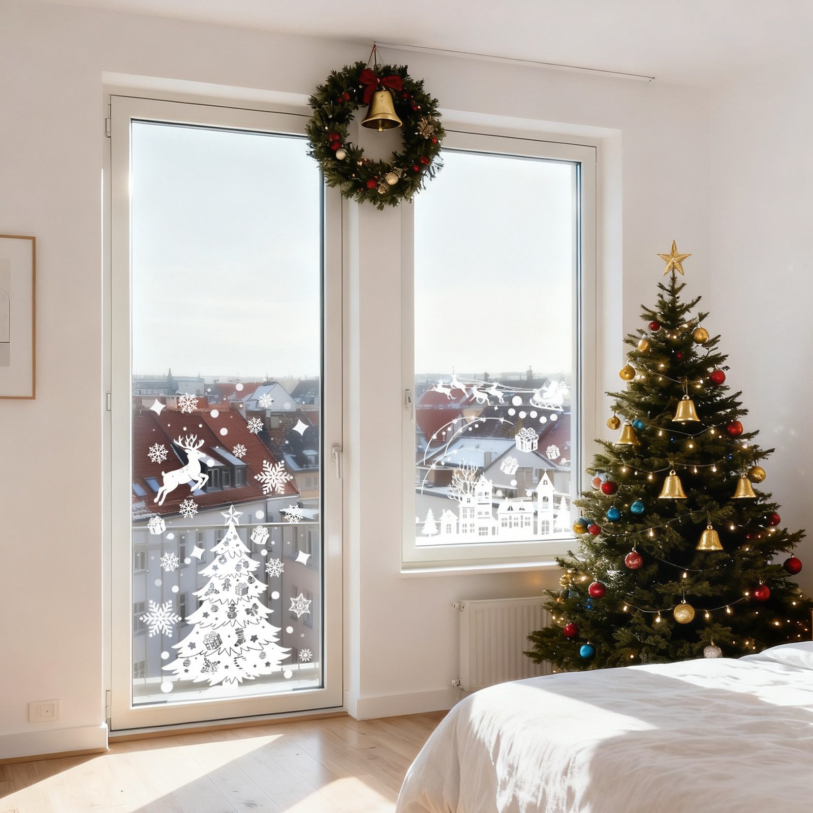 Salcar Fensterbild Fensteraufkleber Weihnachten Fensterbilder Selbstklebend günstig online kaufen