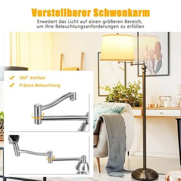 COSTWAY Stehlampe, Stehleuchte mit Basis & Lampenschirm