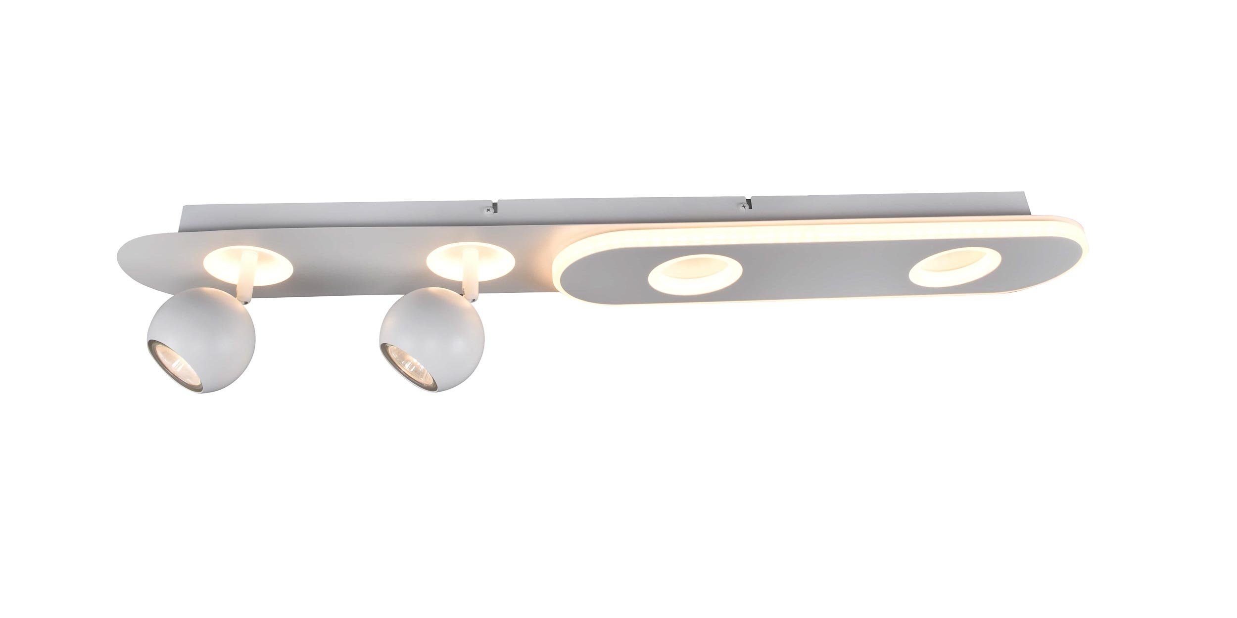 Deckenleuchte Brilliant Irelia, Spotbalken GU10, Lampe, geeignet Irelia 4flg weiß, 5W LED fü 2x PAR51,