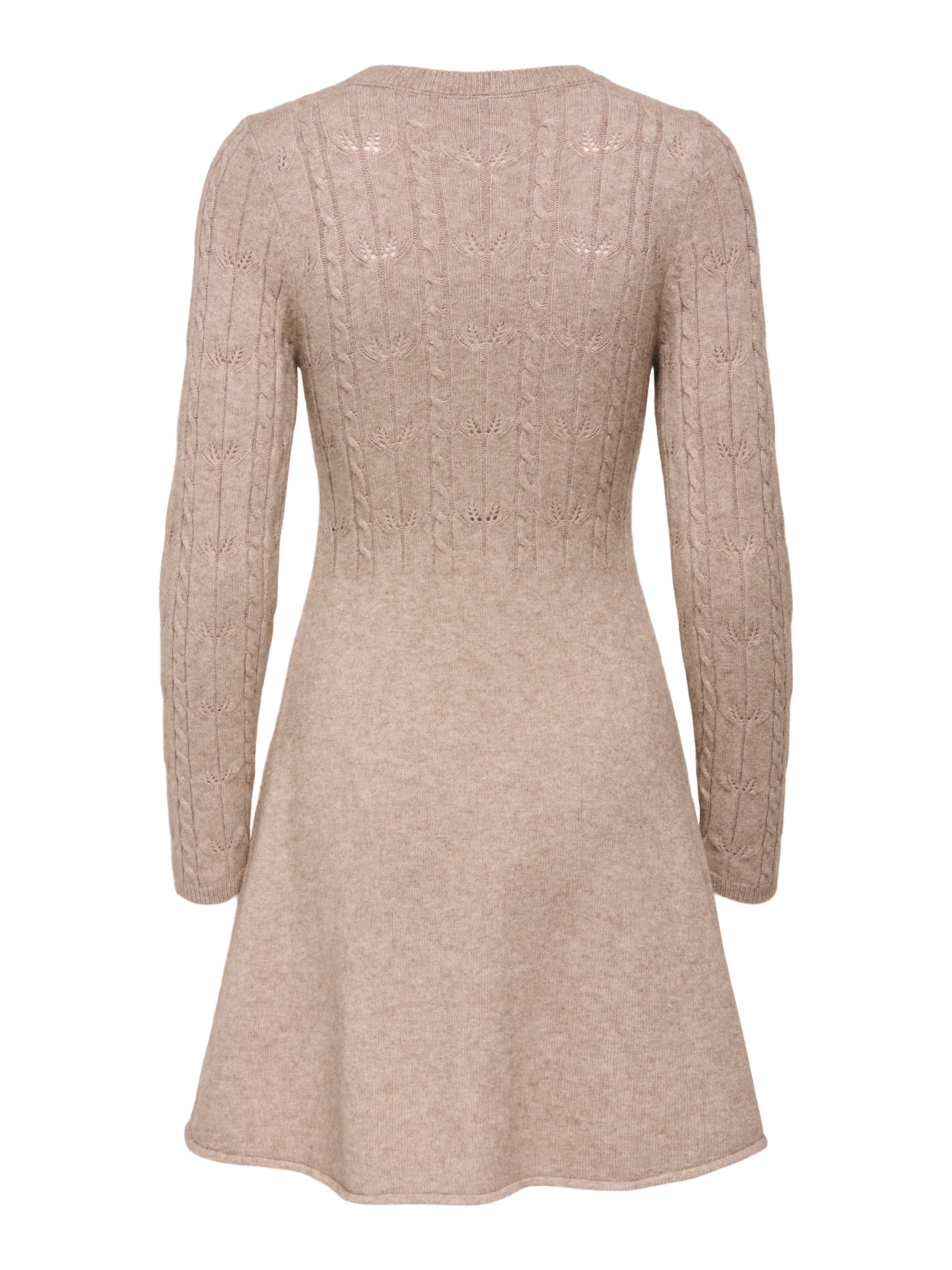 ONLY Strickkleid ONLKATIA LIFE LS O-NECK CABL DRES EX KNT Viskosemischung, regular fit, Rundhals