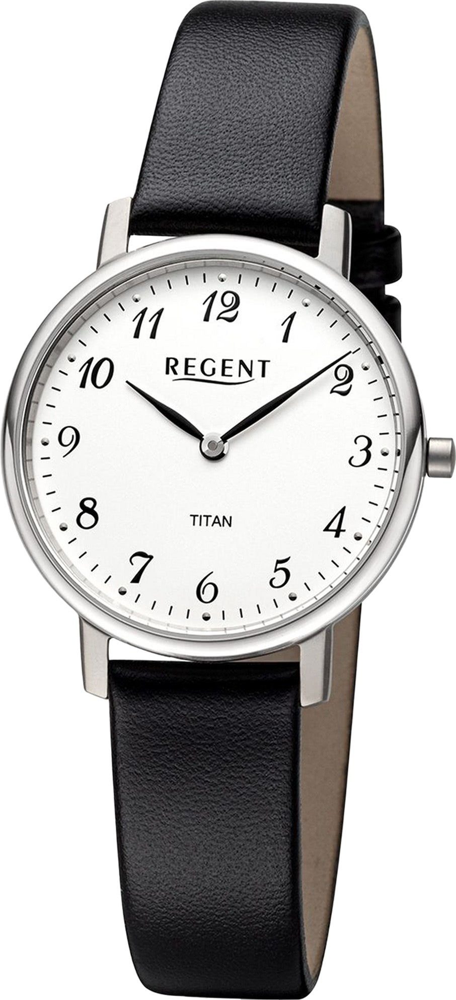 Regent Quarzuhr Regent Damen Armbanduhr Analog, (Analoguhr), Damen Armbanduhr rund, extra groß (ca. 31mm), Lederarmband