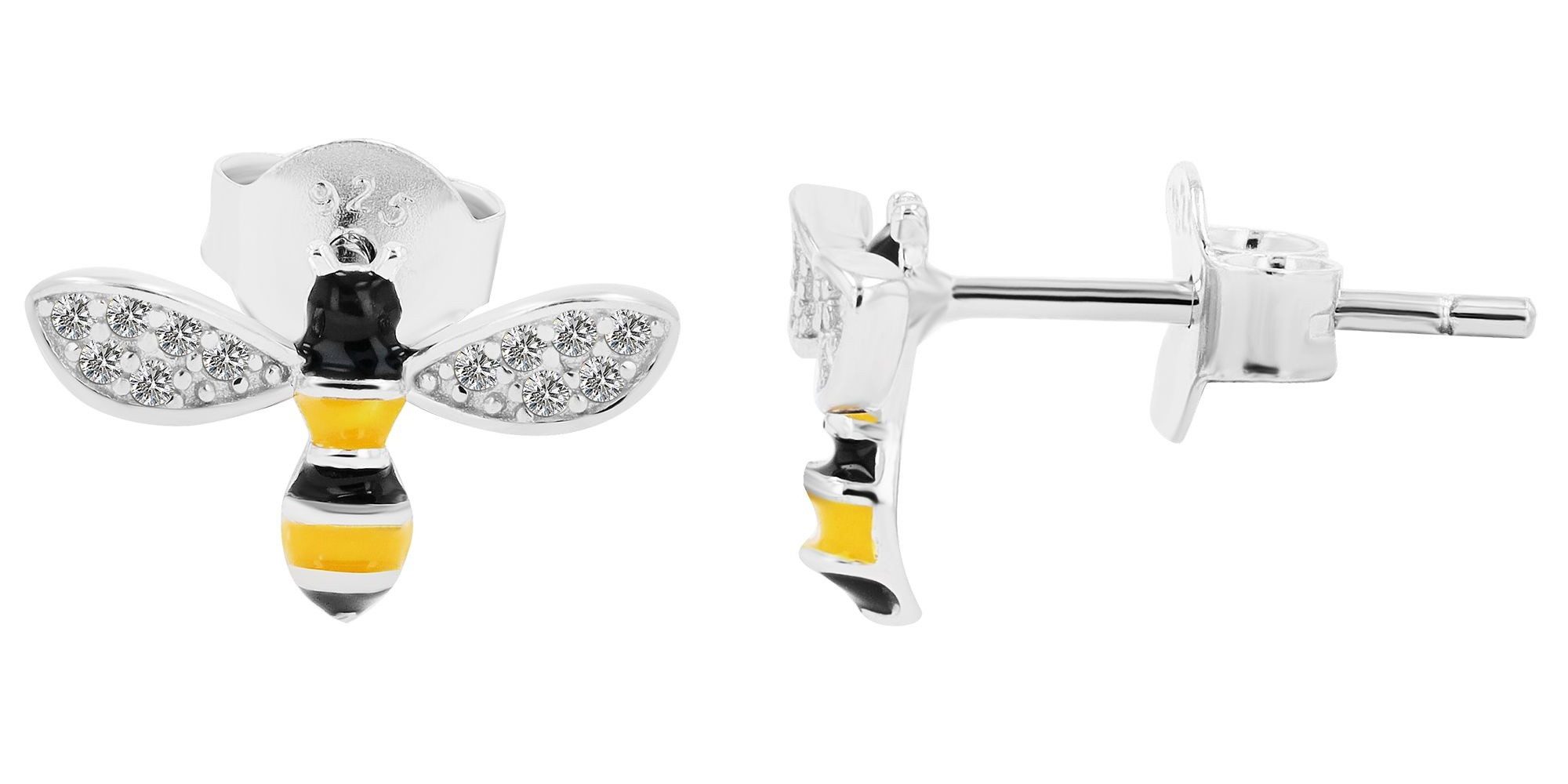 Paar Ohrhänger Ohrringe – Ohrstecker aus 925 Silber mit Zirkonia