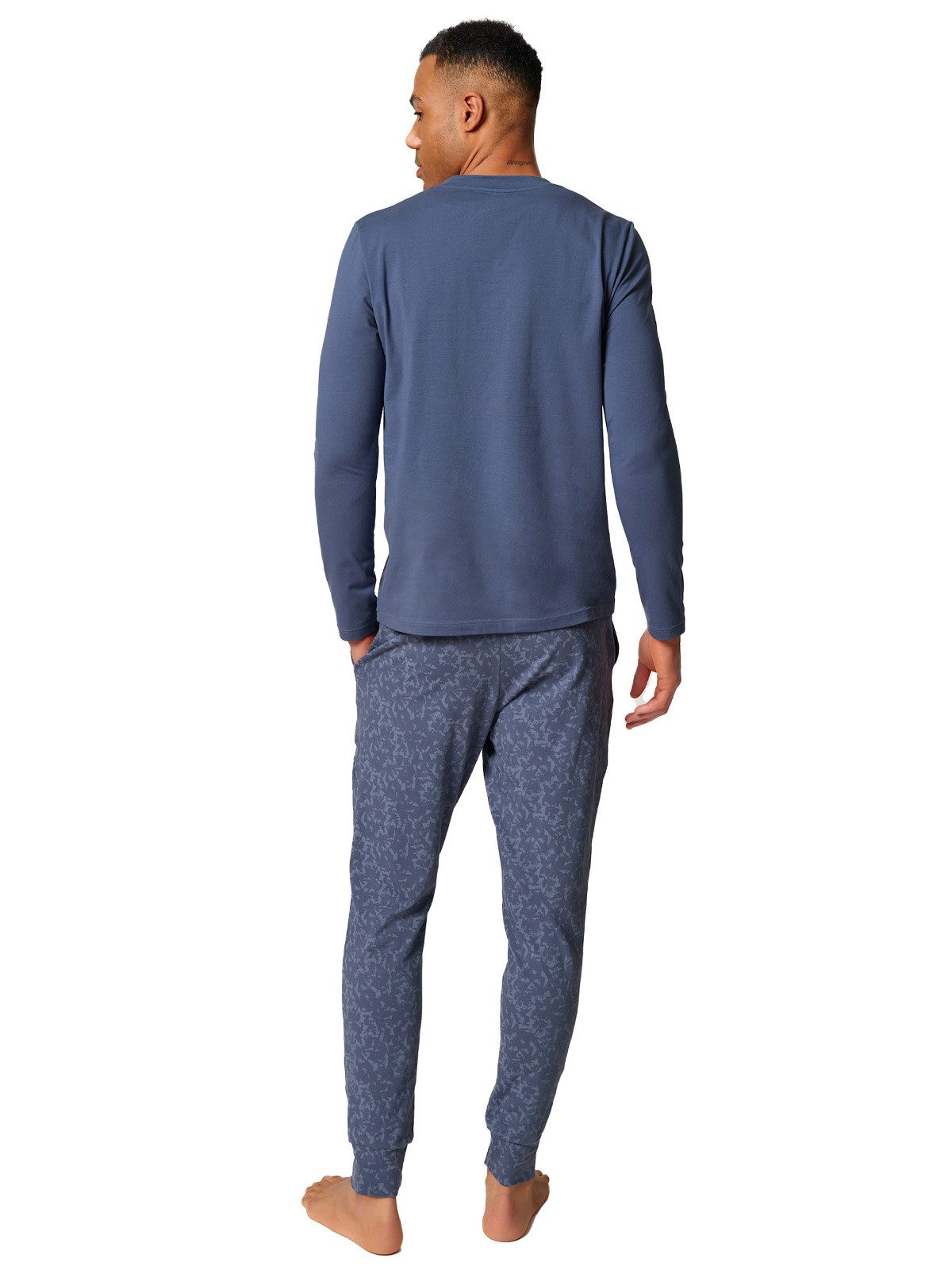 Skiny Pyjama Herren Pyjama lang Slumberline (Stück, 1 tlg) Hautfreundlich, elastischer Bund, Grafisch, Basic