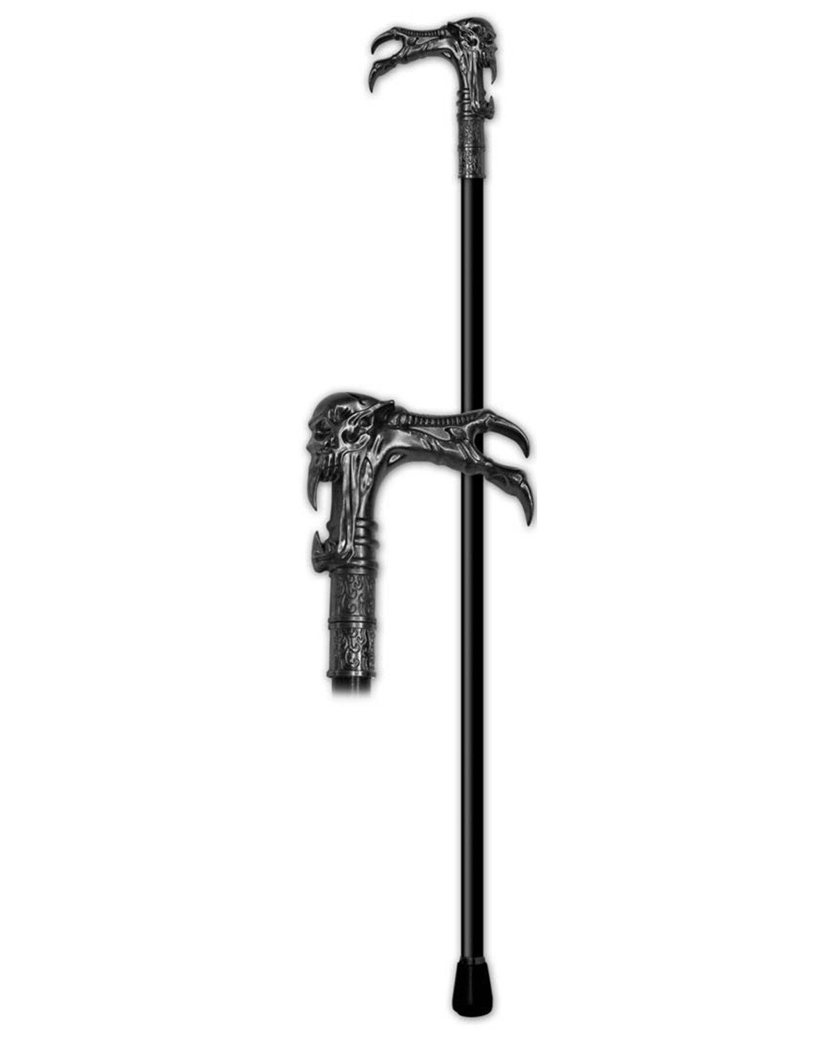 Zoelibat Blaster Gehstock aus Metall 'Totenkopf - Alien', Silber S