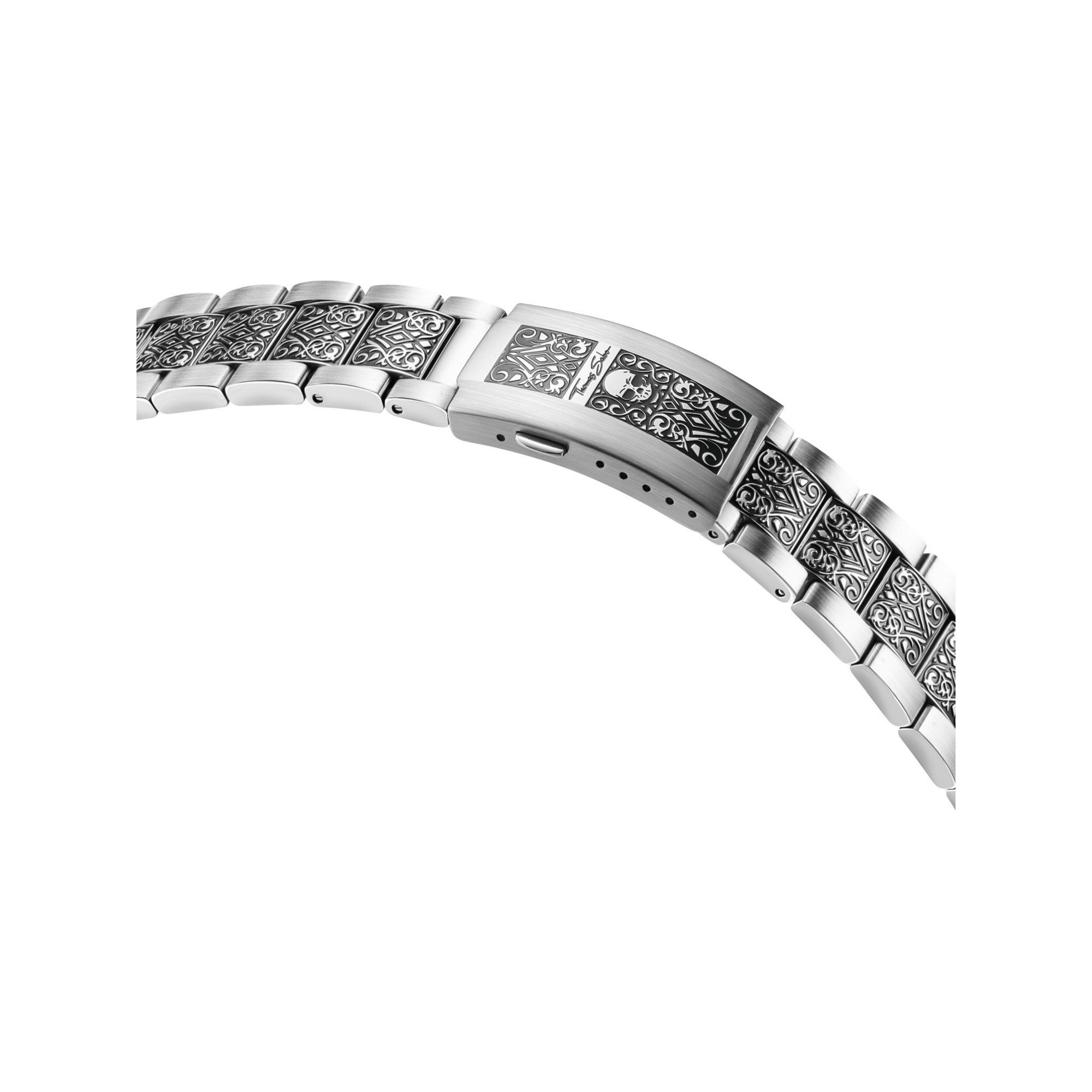 THOMAS SABO Chronograph Engraved WA0446-201-205-41 MM, Quarzuhr, Armbanduhr, Herrenuhr, Edelstahlarmband, analog, Tag