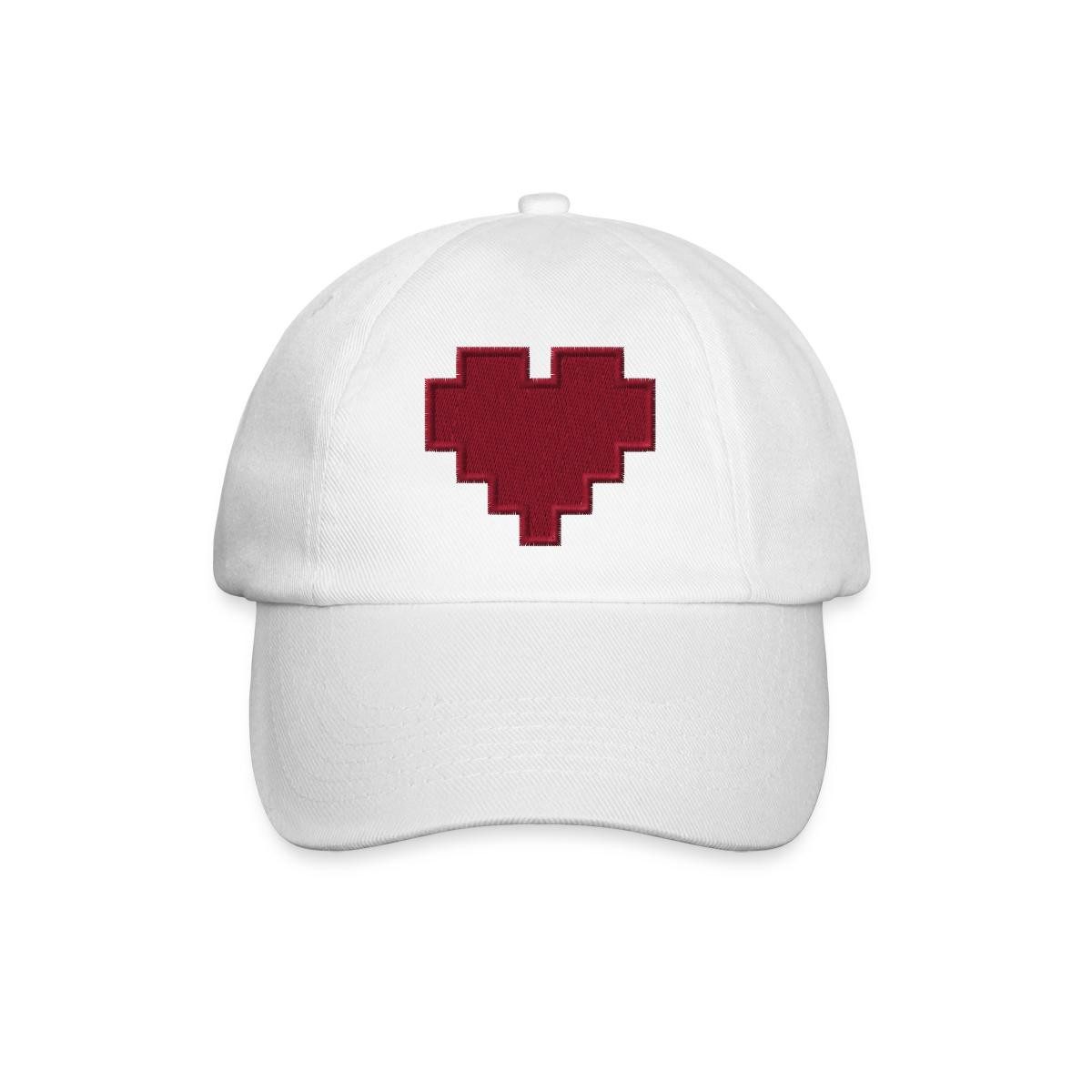 Spreadshirt Baseball Cap Rotes Pixel Herz Rotes Retro Gaming Baseballkappe (1-St)