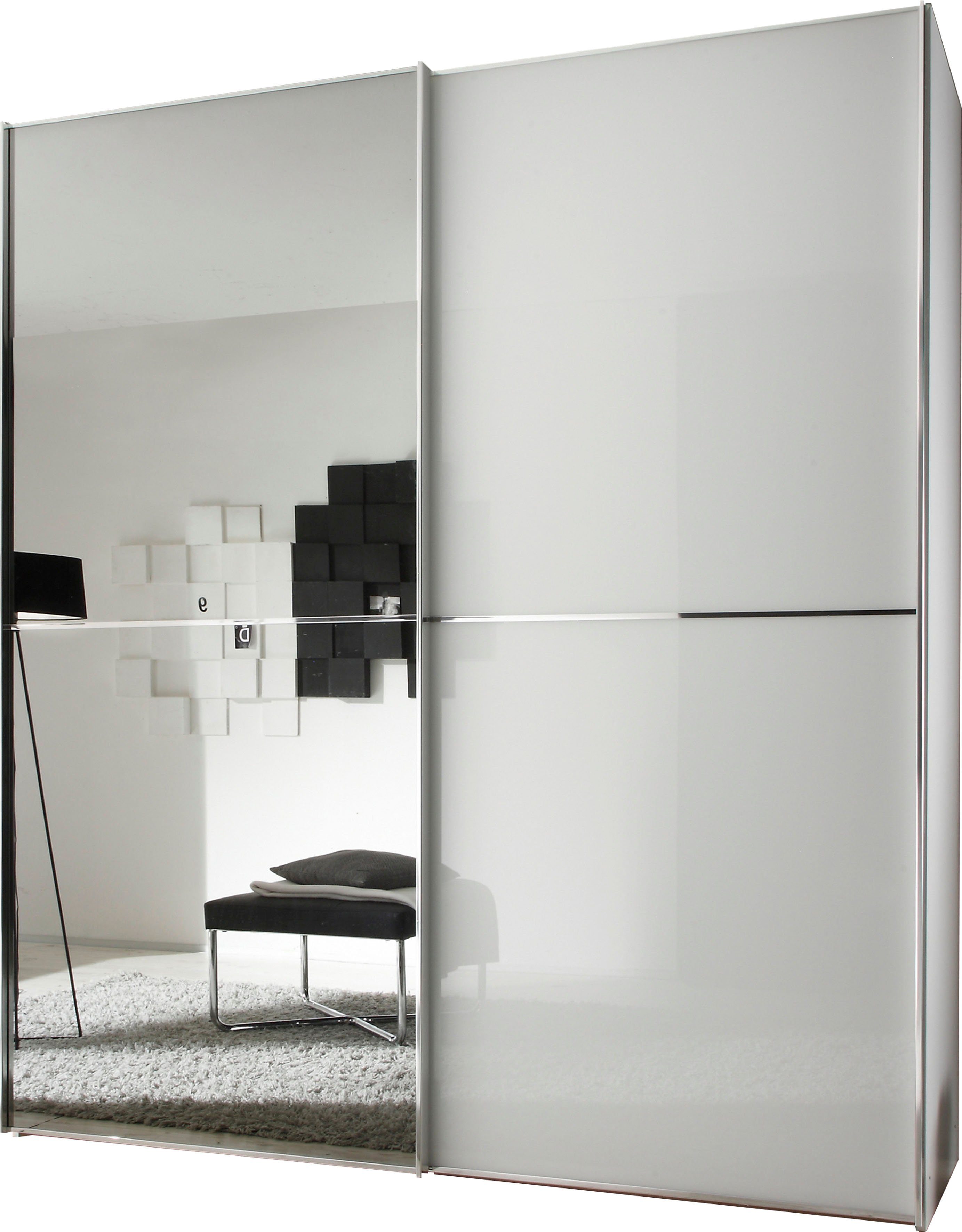 STAUD Schwebetürenschrank Sinfonie Plus, edles Design in hochwertiger Qualität, Made in Germany Glas und Spiegel-Frontkombination mit vier Ausstattungsvarianten