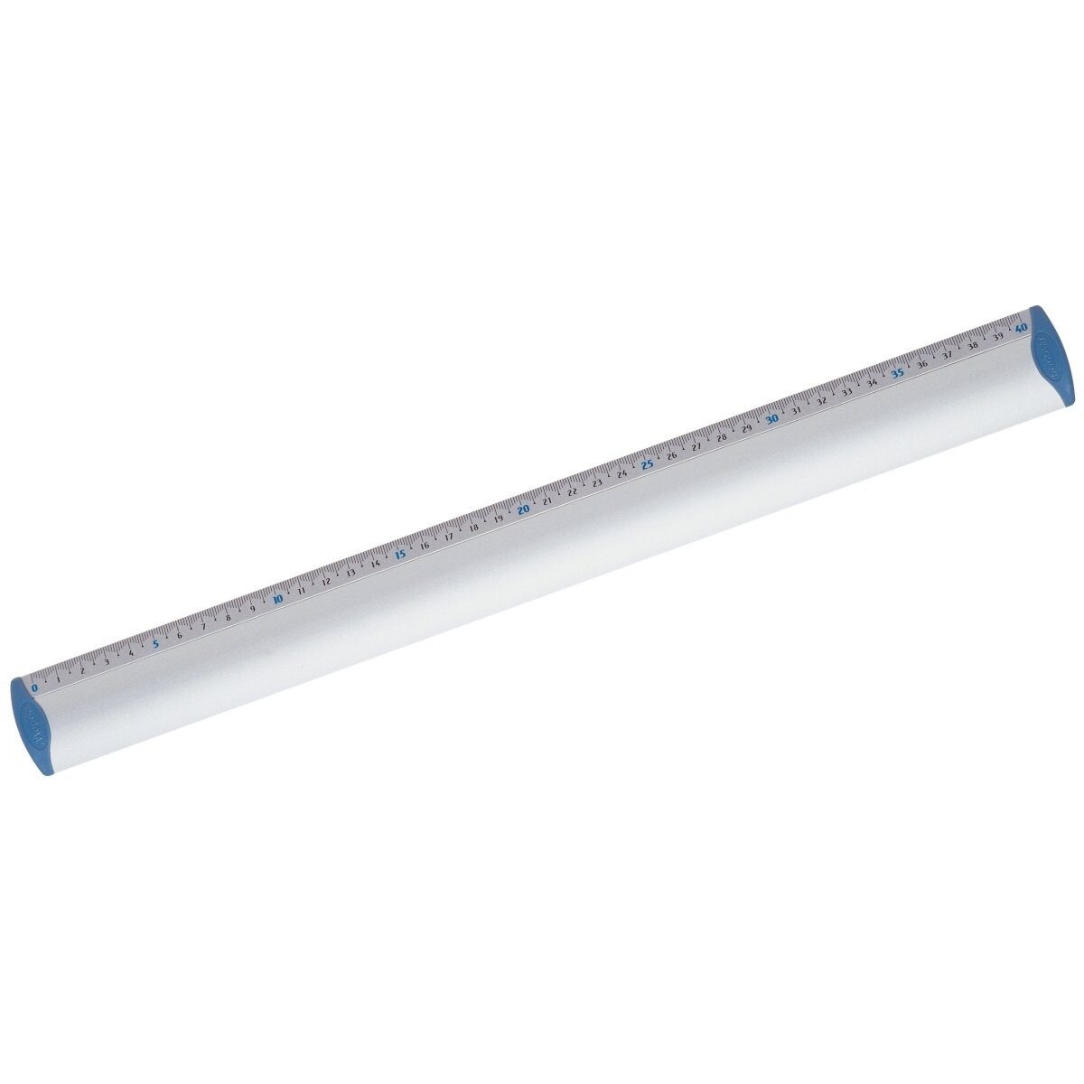 MAPED Lineal Flachlineal eloxiertes Aluminium 40 cm silber mit blauen Endaufsätzen