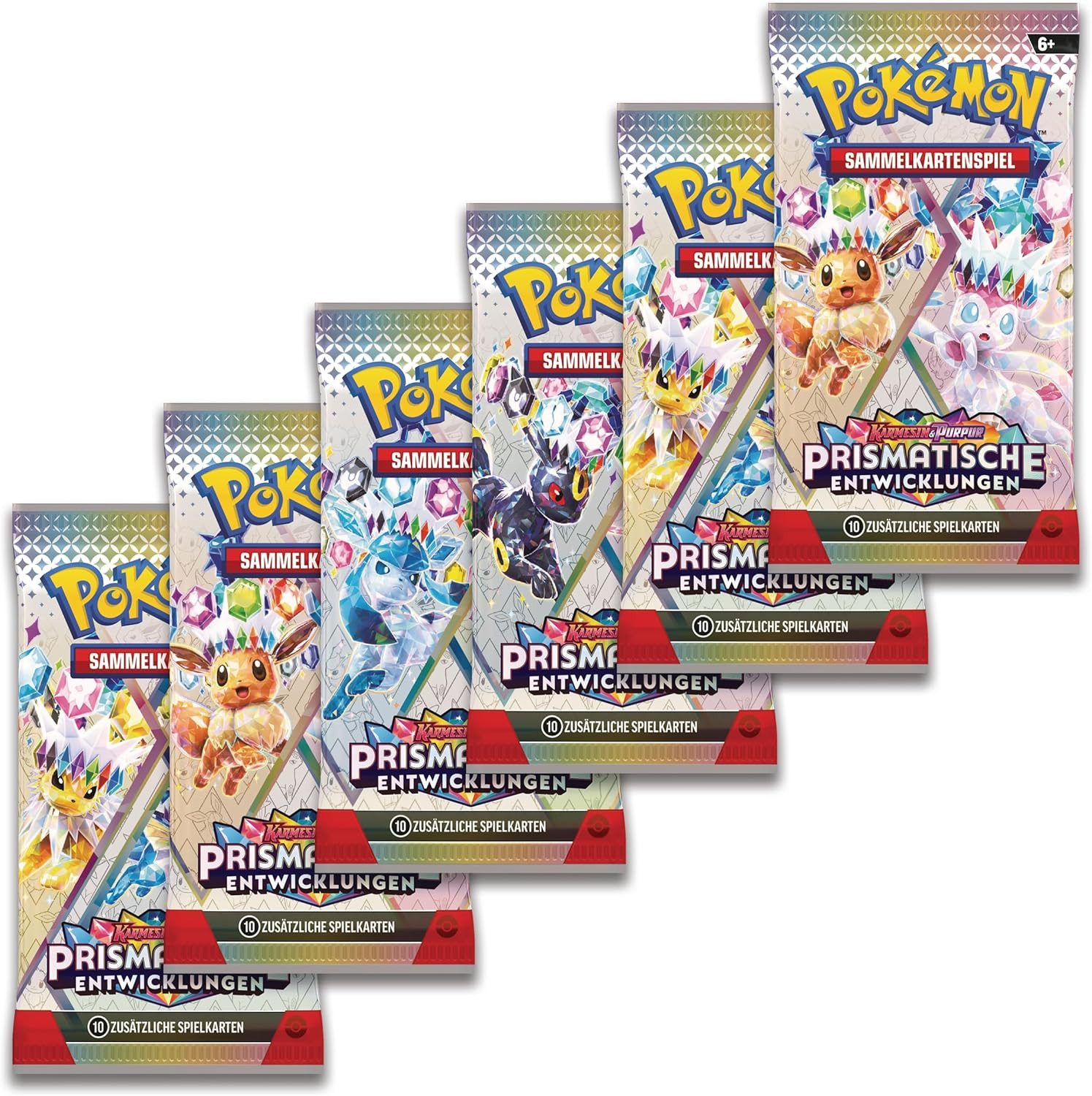 POKÉMON Sammelkarte Karmesin & Purpur – Prismatische Entwicklungen Booster Bundle Deutsch, Enthält 6 Booster Packs