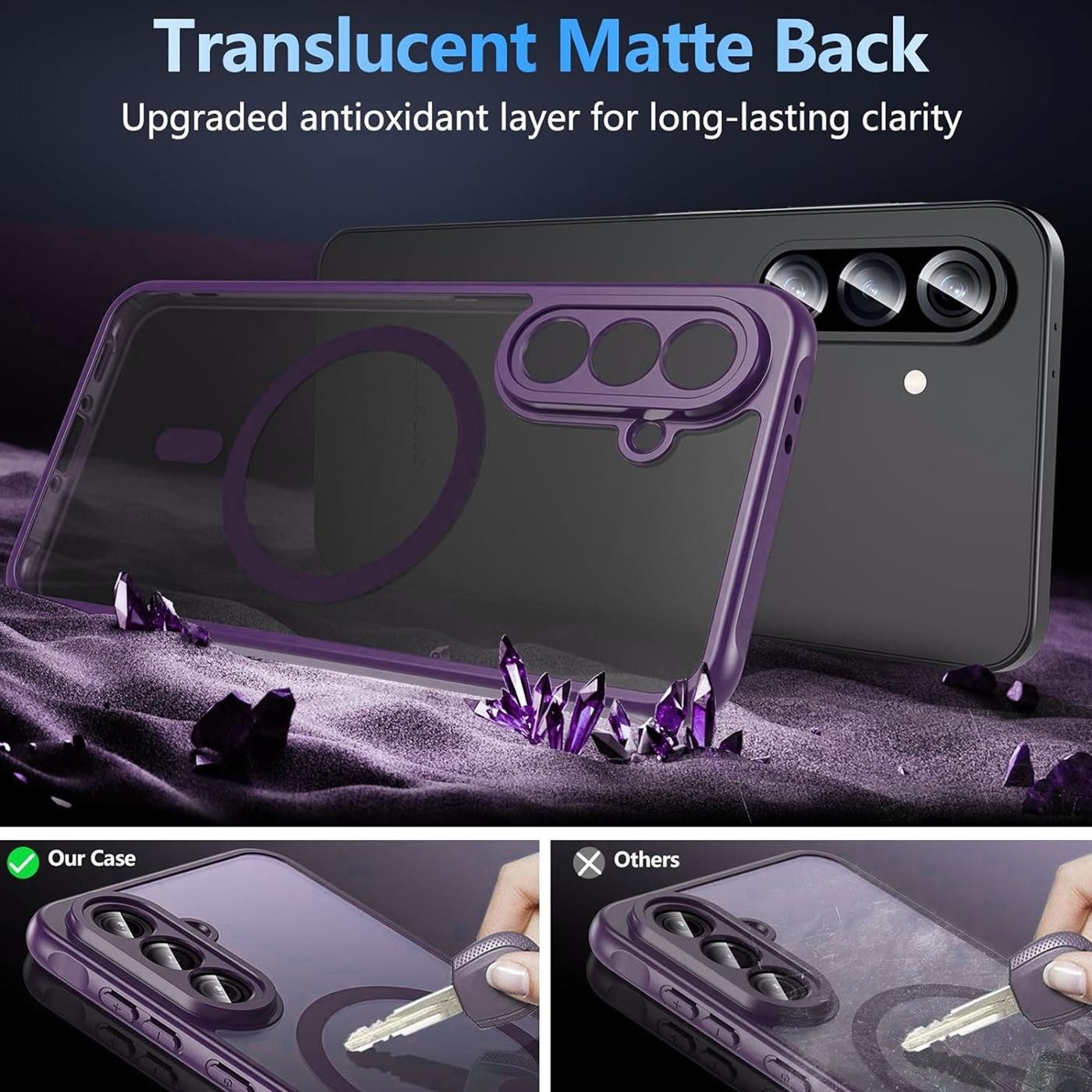 CoolGadget Handyhülle Magnet-Hülle für Samsung Galaxy A56 5G Schutzhülle magnetisch 6,7 Zoll, Hülle Matt Stoßfest kompatibel mit QI-Laden Zubehör Kameraschutz C – Bild 5 von 5