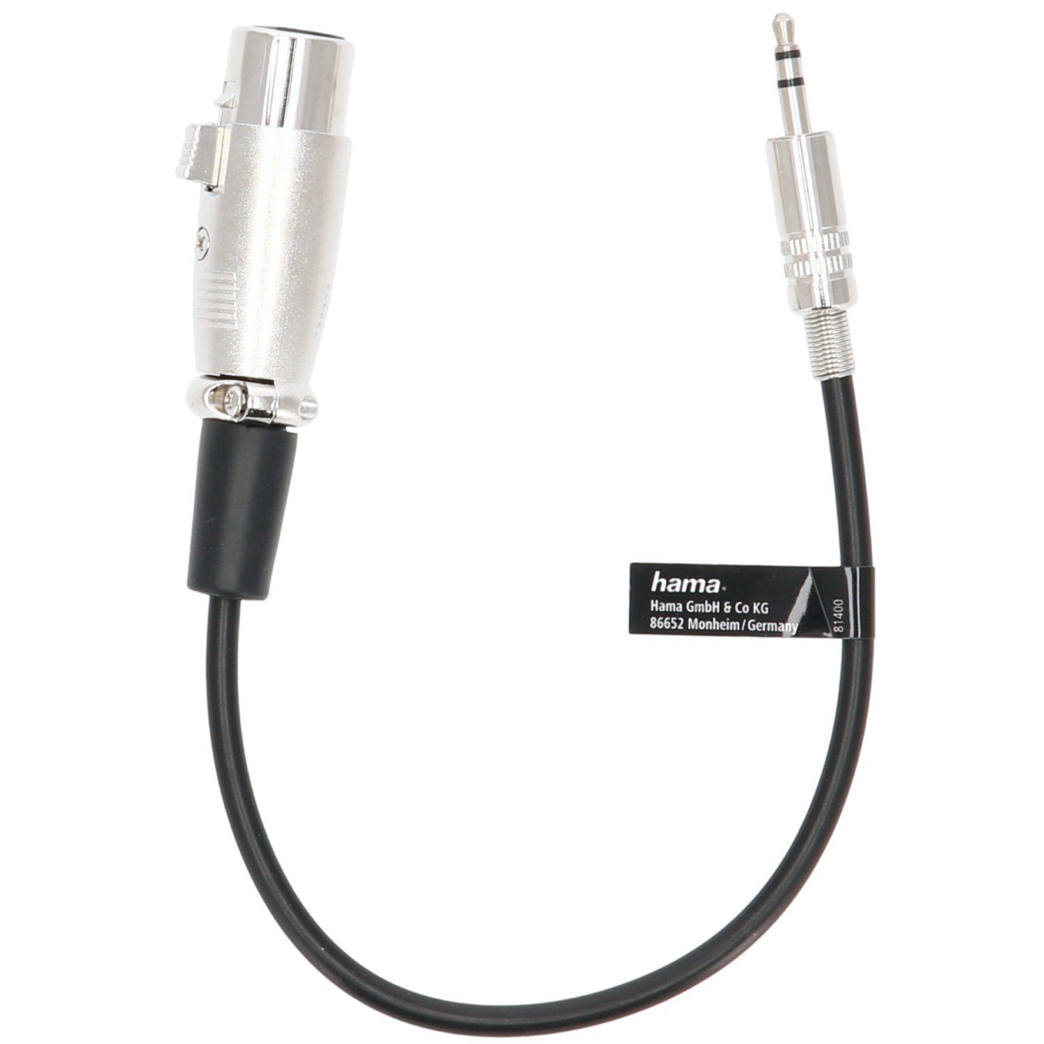 Hama Kabel-Adapter 3,5mm Klinke Stereo auf XLR Audio-Kabel, Klinke-Stecker, XLR (10 cm), Klinken-Stecker zu XLR-Buchse Mikrofon Keyboard PC etc