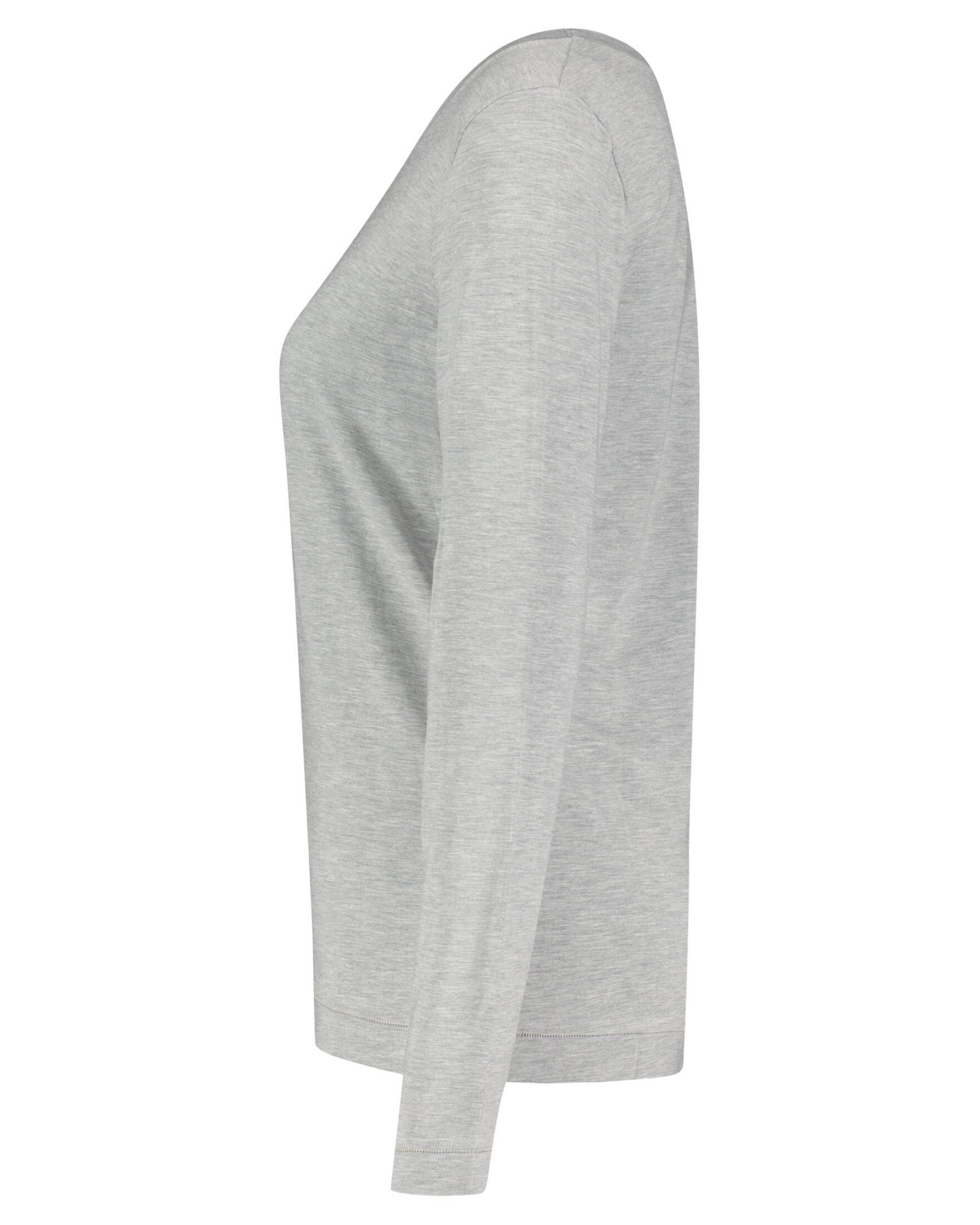 YOGA (1-tlg) Langarm Damen (13) Hanro Pyjamaoberteil grau Loungewear-Shirt