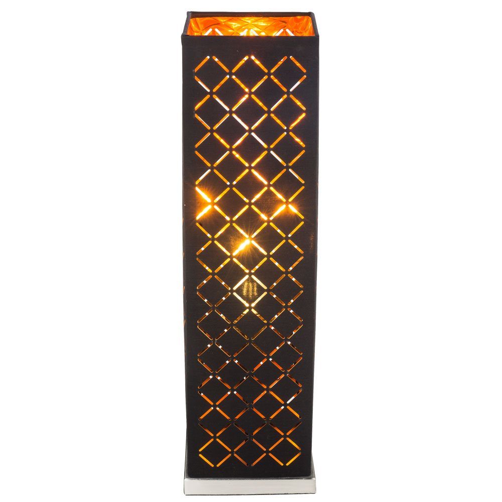 etc-shop LED Tischleuchte, Leuchtmittel Warmweiß, Zimmer Wohn schwarz inklusive, Flacker gold Leuchte Lampe Tisch Effekt im Flammen