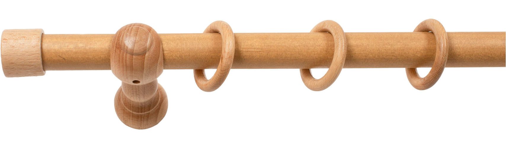 SN DECO GROUP Gardinenstange Cafiro, 1-läufig, Fixmaß, mit Bohren, verschraubt, Holzwerkstoff, 28 mm, Holz, verschiedene Längen und Farben, Komplettset