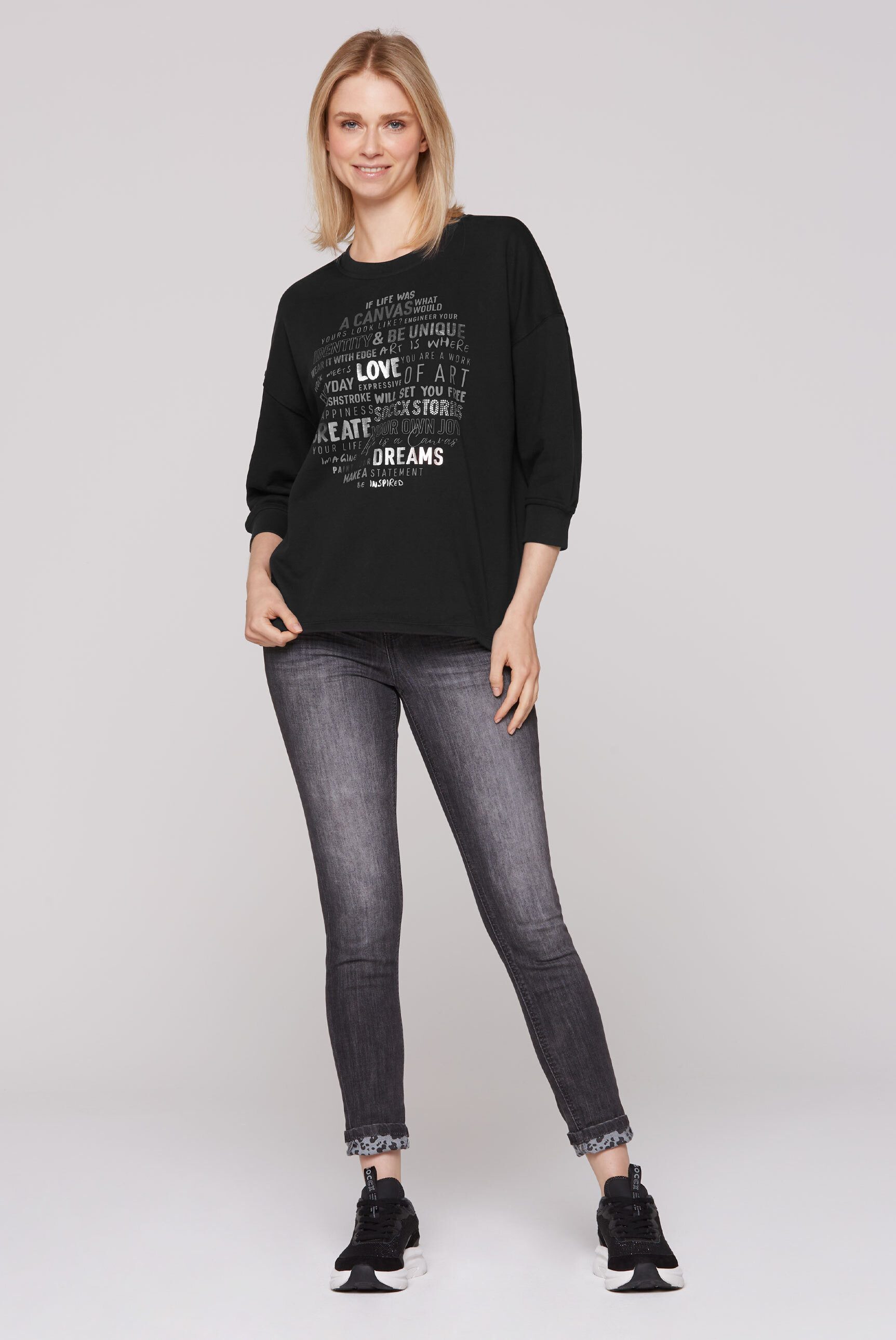 SOCCX Sweater mit überschnittenen Schultern