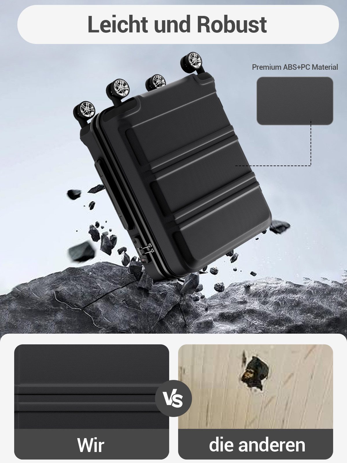 KONO Handgepäckkoffer und Taschen Set in verschiedenen Farben und Größen – Bild 4 von 5