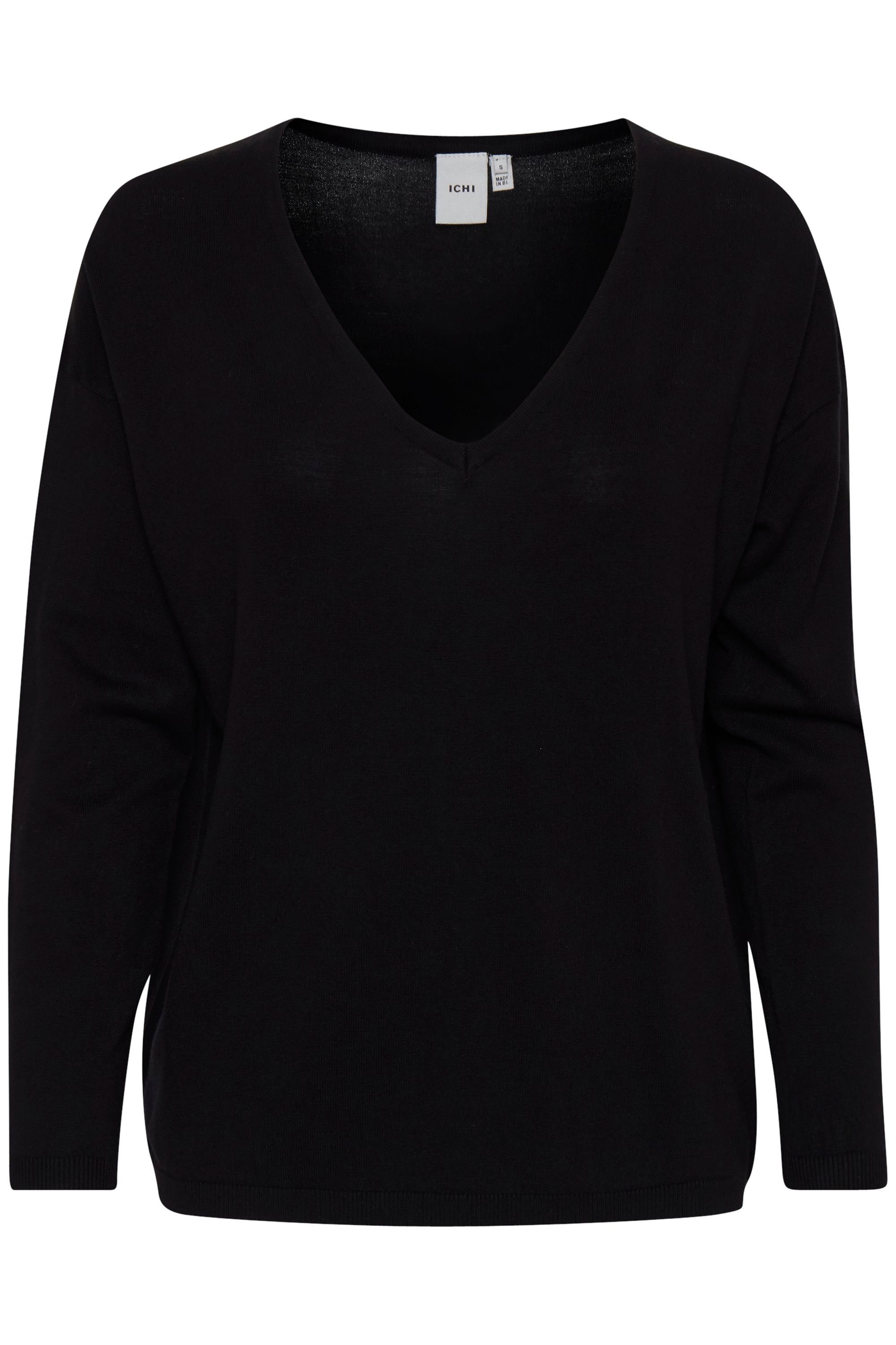Ichi V-Ausschnitt-Pullover IHMAFA Black (10001) 20109092 LS2 - V